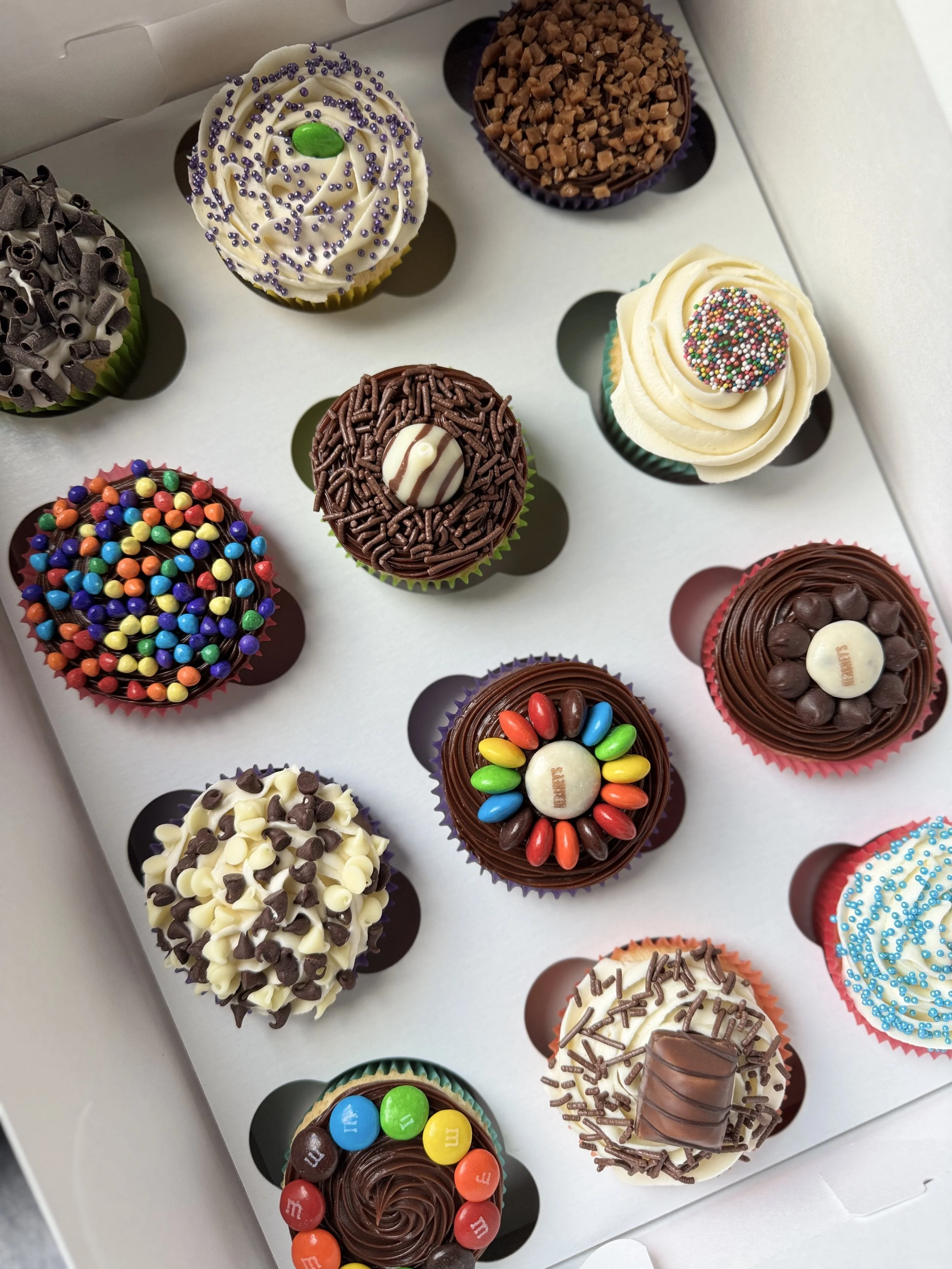 Buttercream and chocolate classic cupcakes
