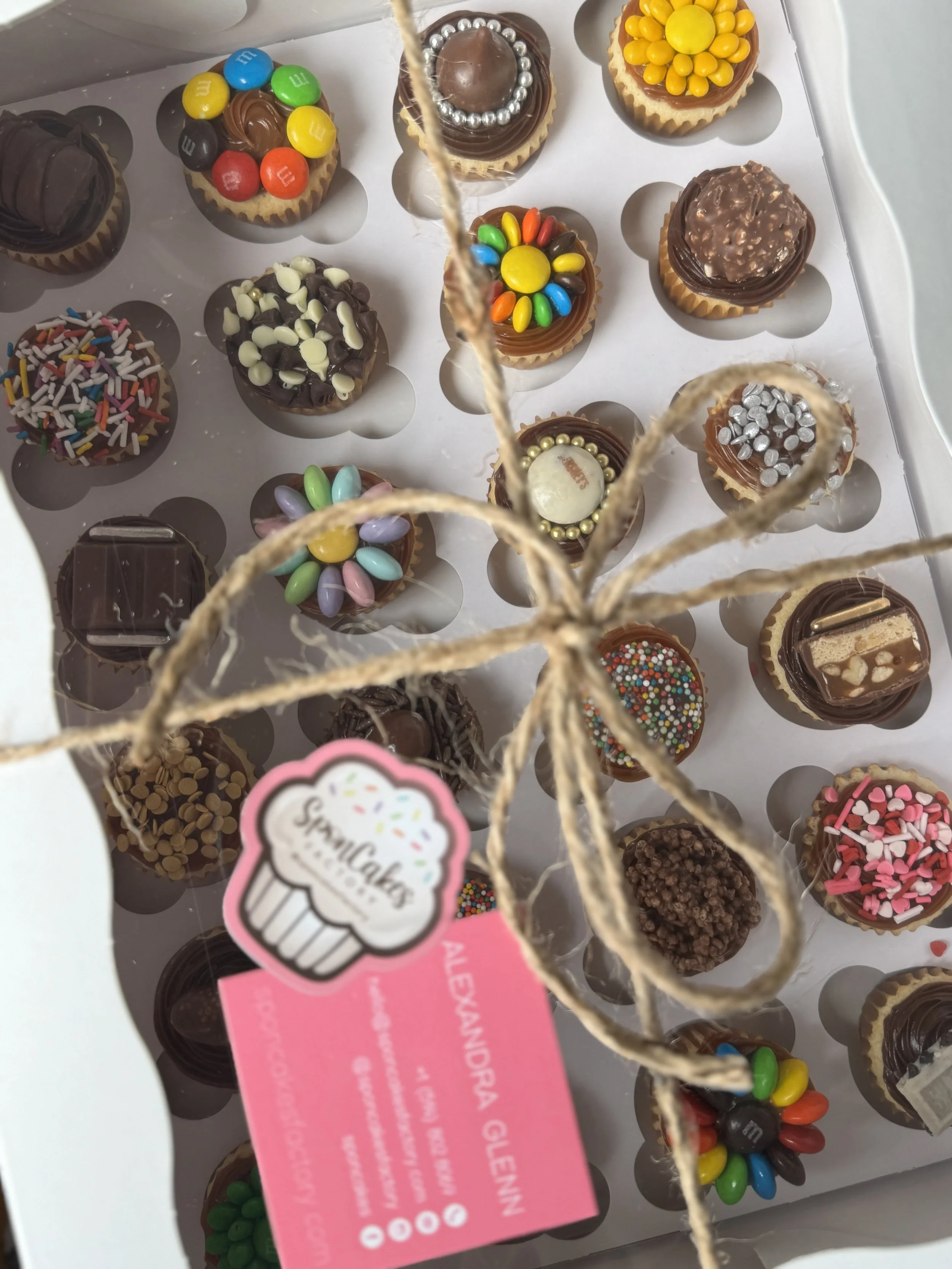 Mini cupcakes chocolate frosting