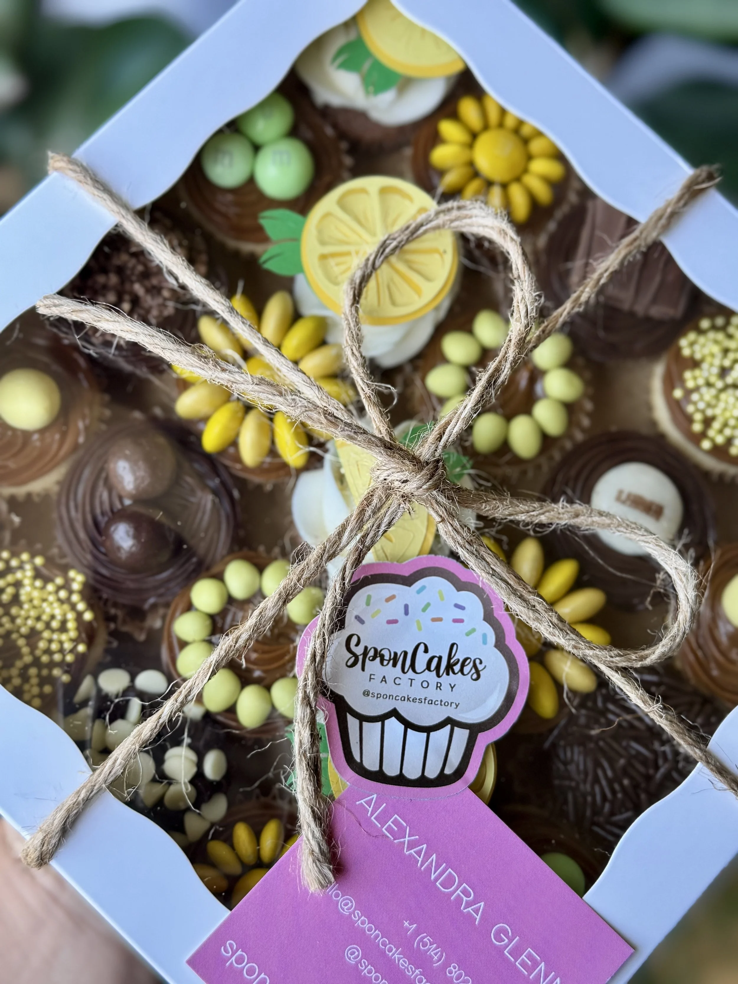 Custom 25 mini cupcakes Lemon vibes box