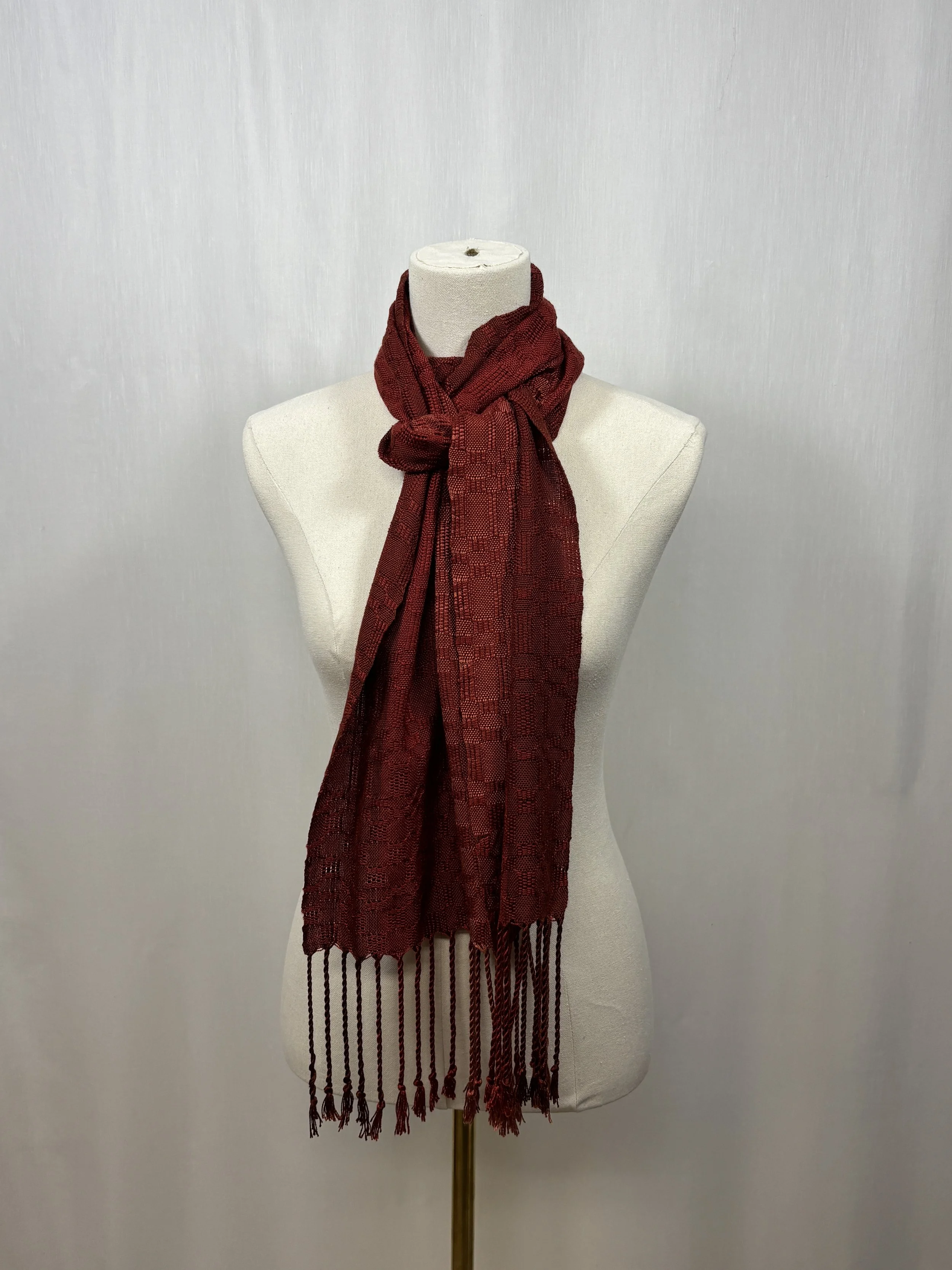 Textured Rusty -Handwoven Tencel  Scarf