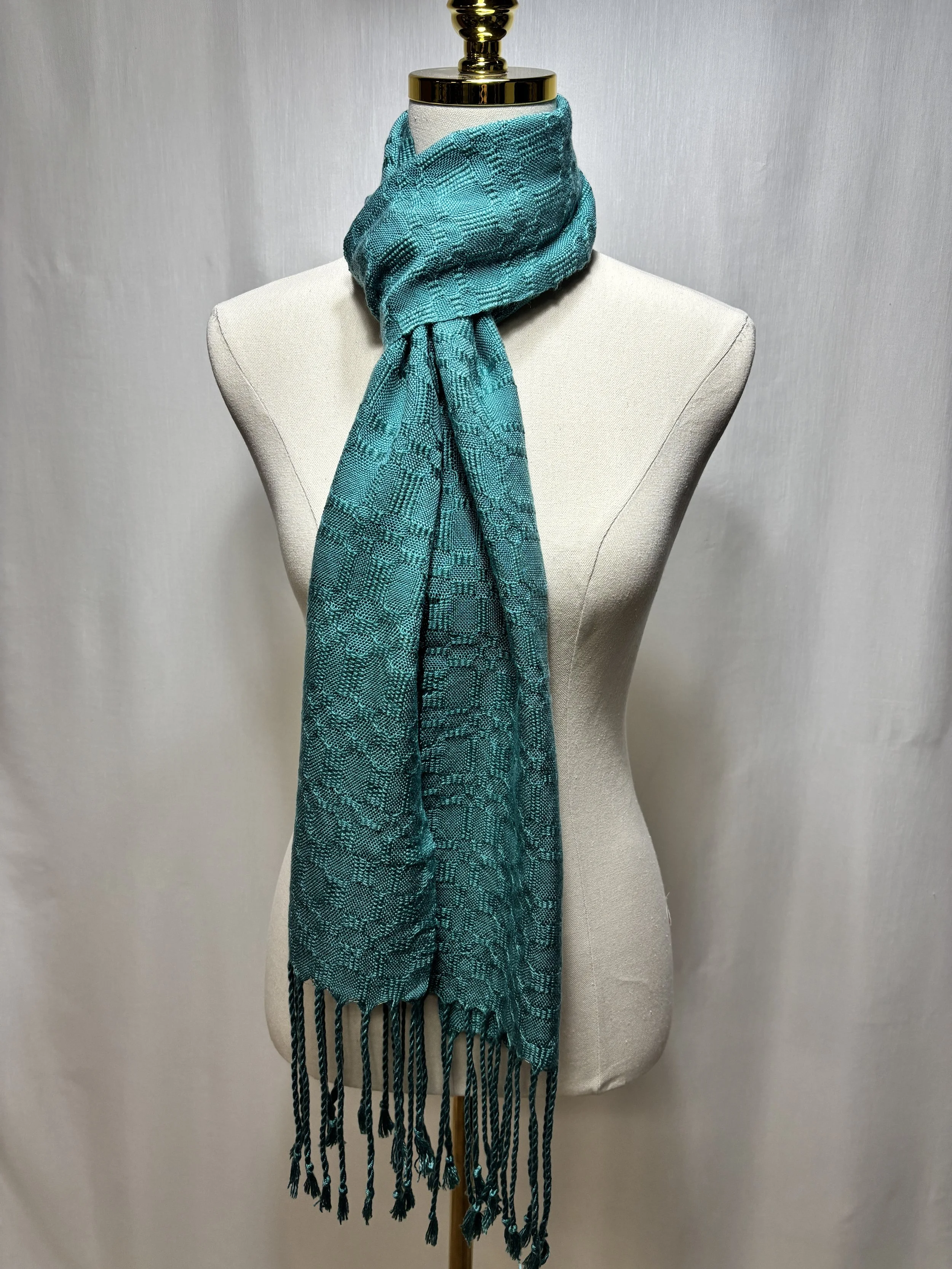 Teal Harbor - Handwoven Tencel Scarf