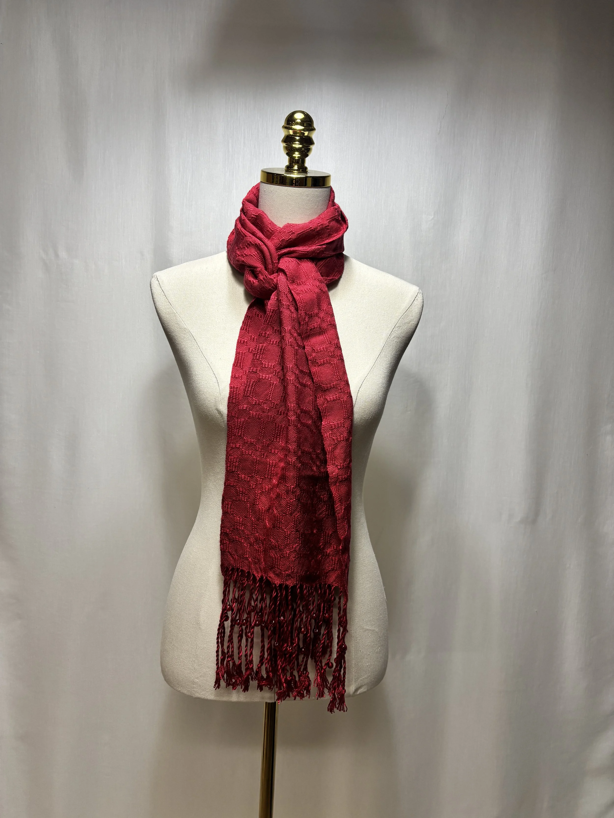 Textured Crimson Scarf