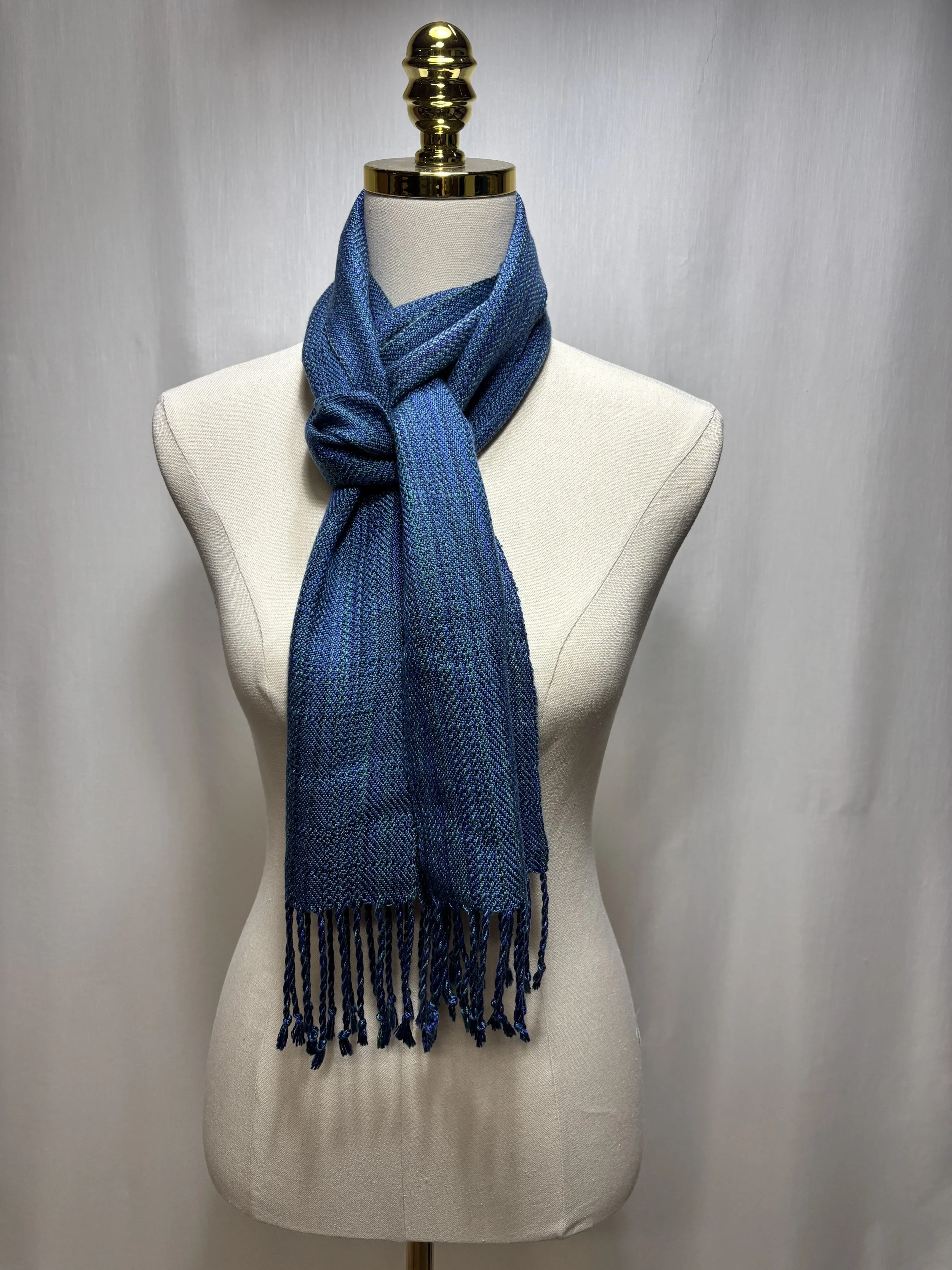 Ocean Blue Handwoven Tencel Scarf
