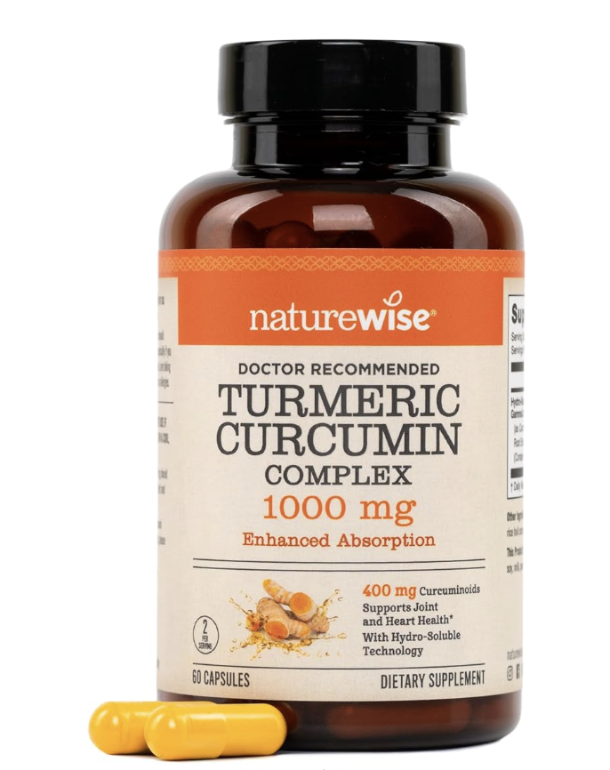Amazon | Organic Turmeric Curcumin with Ginger - 180 Vegan Capsules