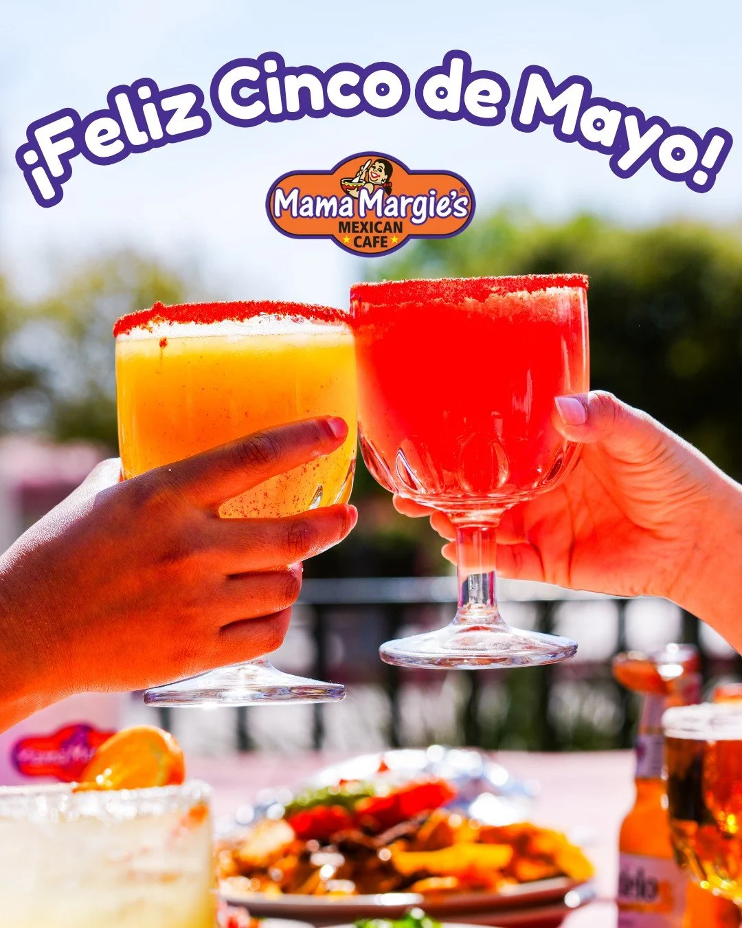 &iexcl;Feliz Cinco de Mayo! We&rsquo;re ready to fiesta! 🎉 Pull up for your Tex-Mex favorites, and toast with a margarita! And if you&rsquo;re dining in, don&rsquo;t miss Happy Hour: $6 margaritas every day until 9pm!

Limit 2 per person, dine-in on