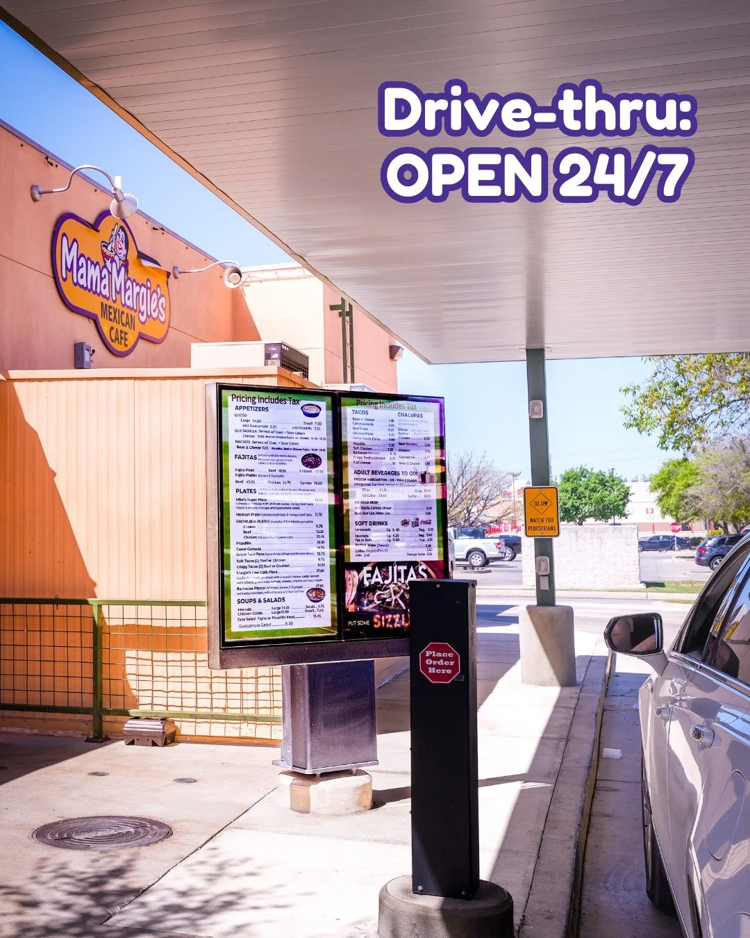 Late‑night summer cravings? We&rsquo;re up. 😎 The drive‑thru is open 24/7, so whether it&rsquo;s midnight munchies or post‑hang tacos&hellip; pull up.