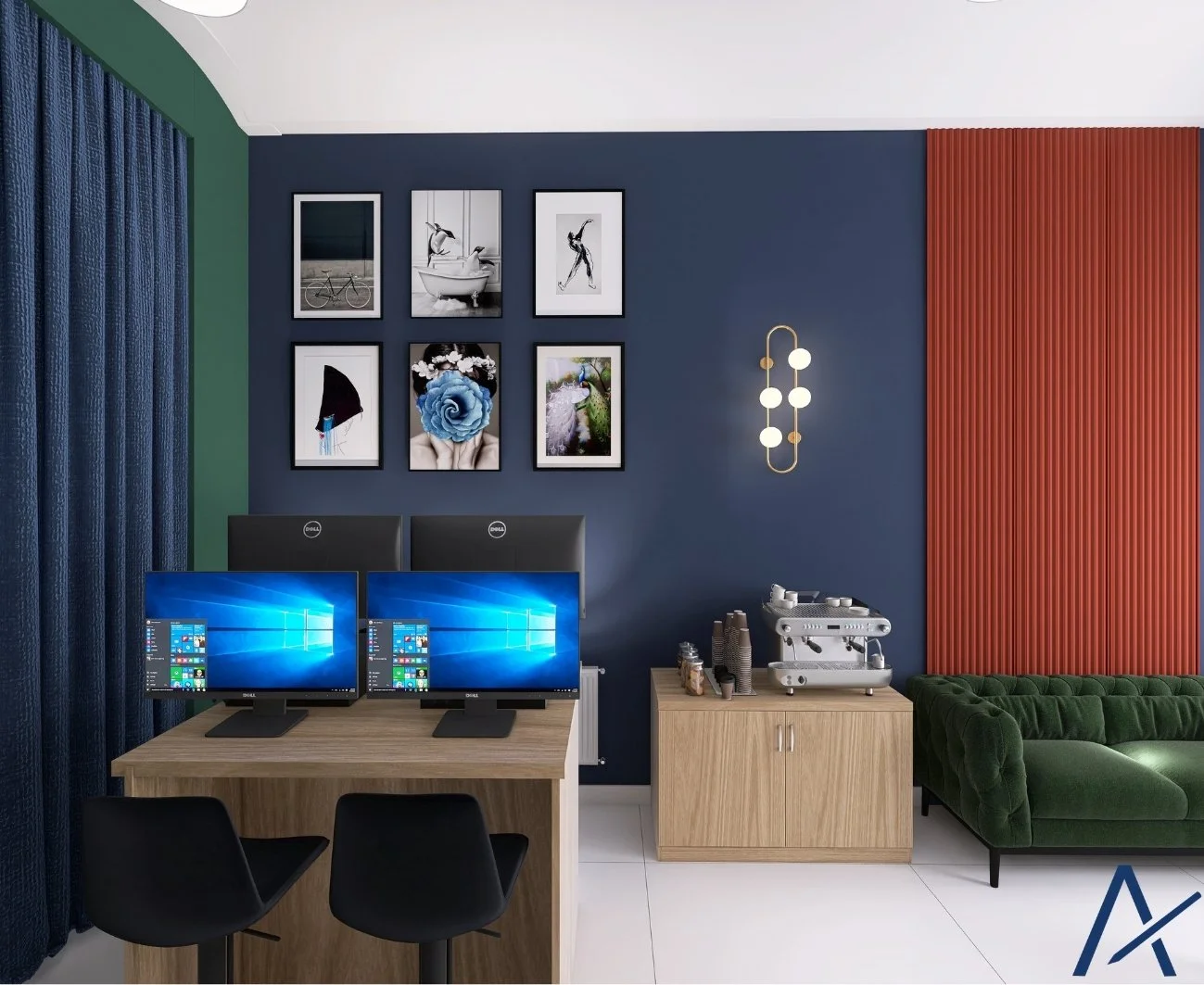 Styl Nowoczesny z nutą Mid-Century - Lokal usługowy Tarnów