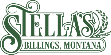 Logo for Stillas, a business in Billings, Montana, featuring stylized text with decorative flourishes and a leaf motif.