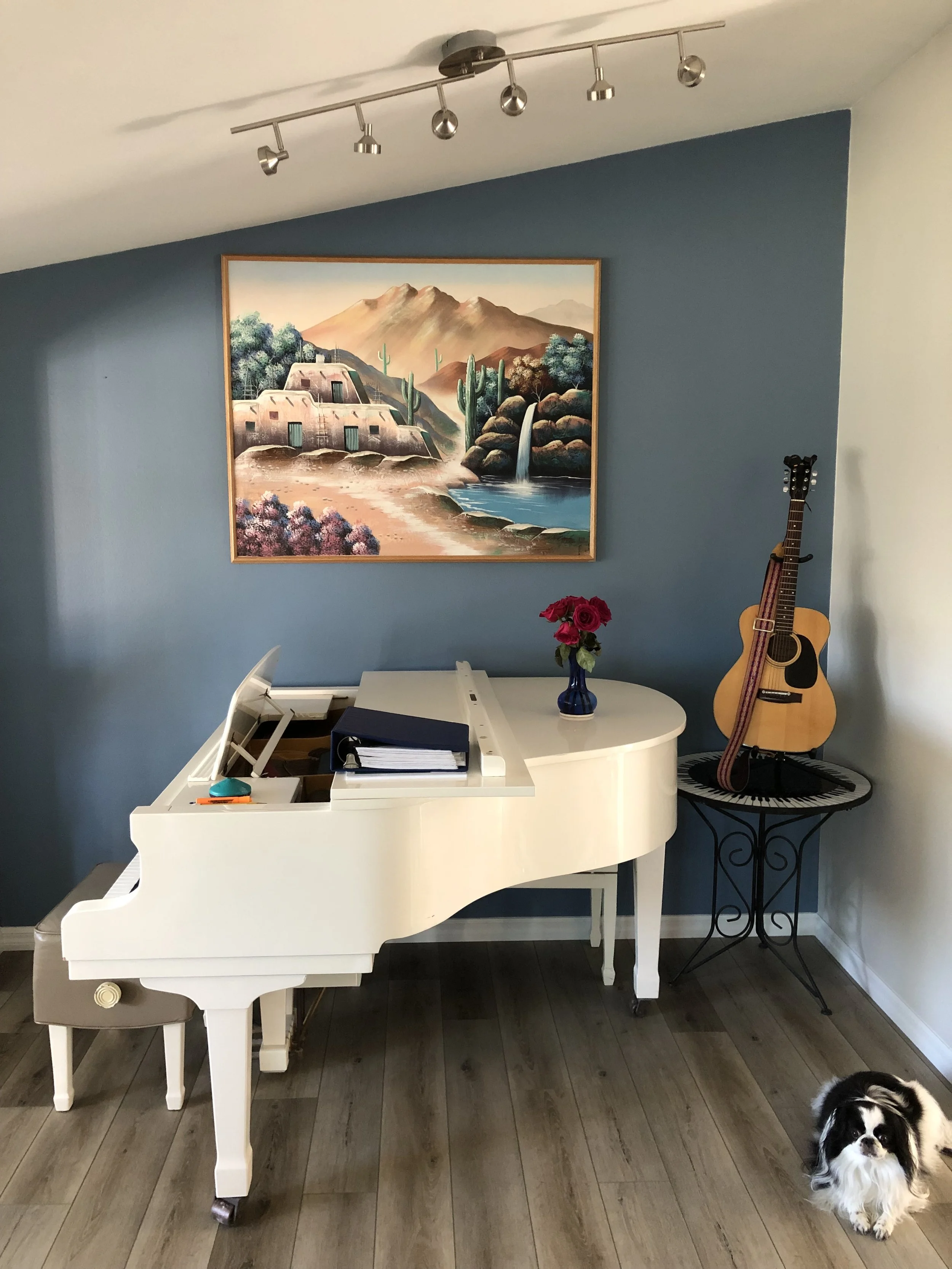 Grand piano at Lovley Piano Studio in San Diego
