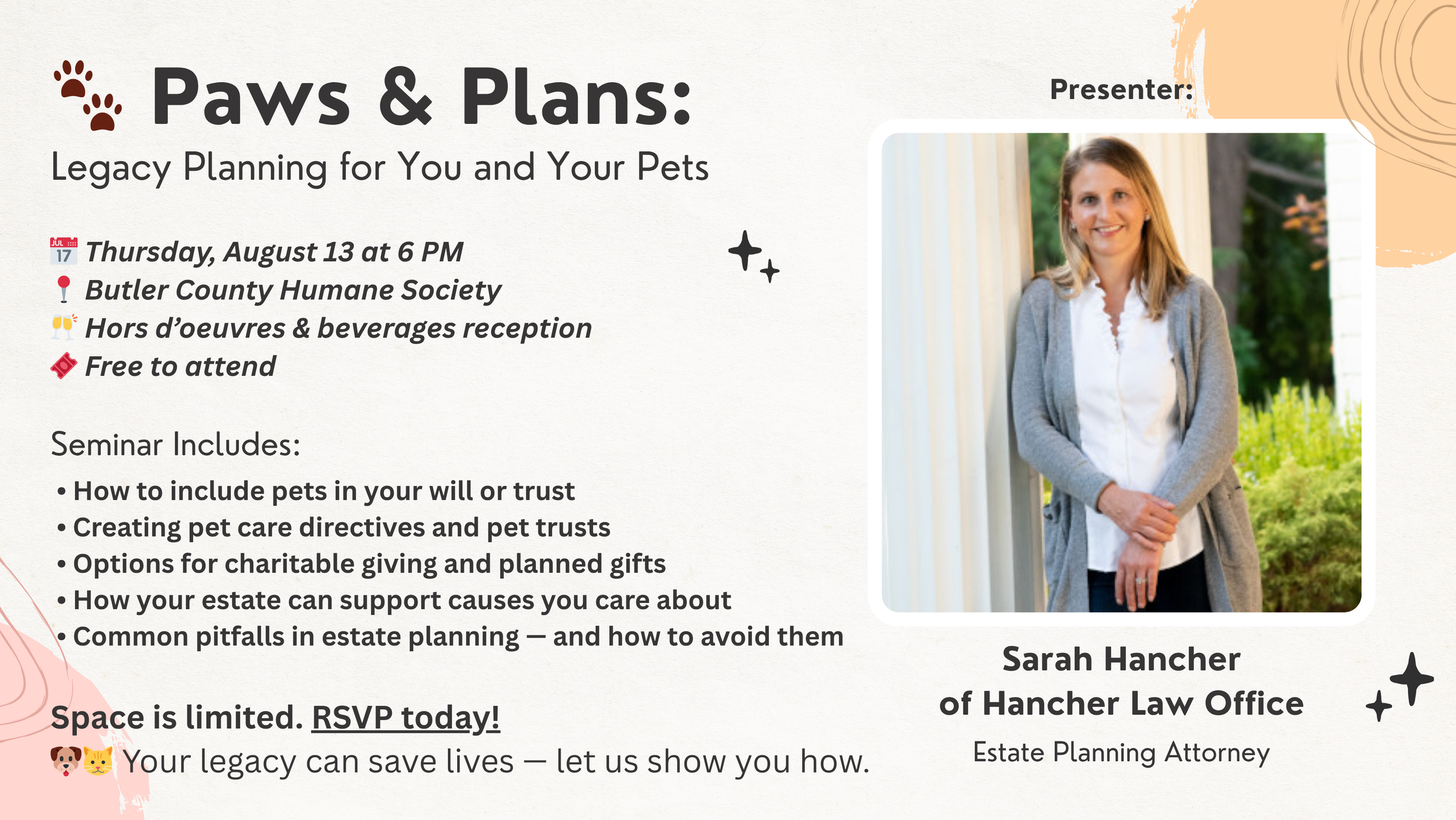 Paws &amp; Plans 2026: Legacy Planning for You &amp; Your Pets