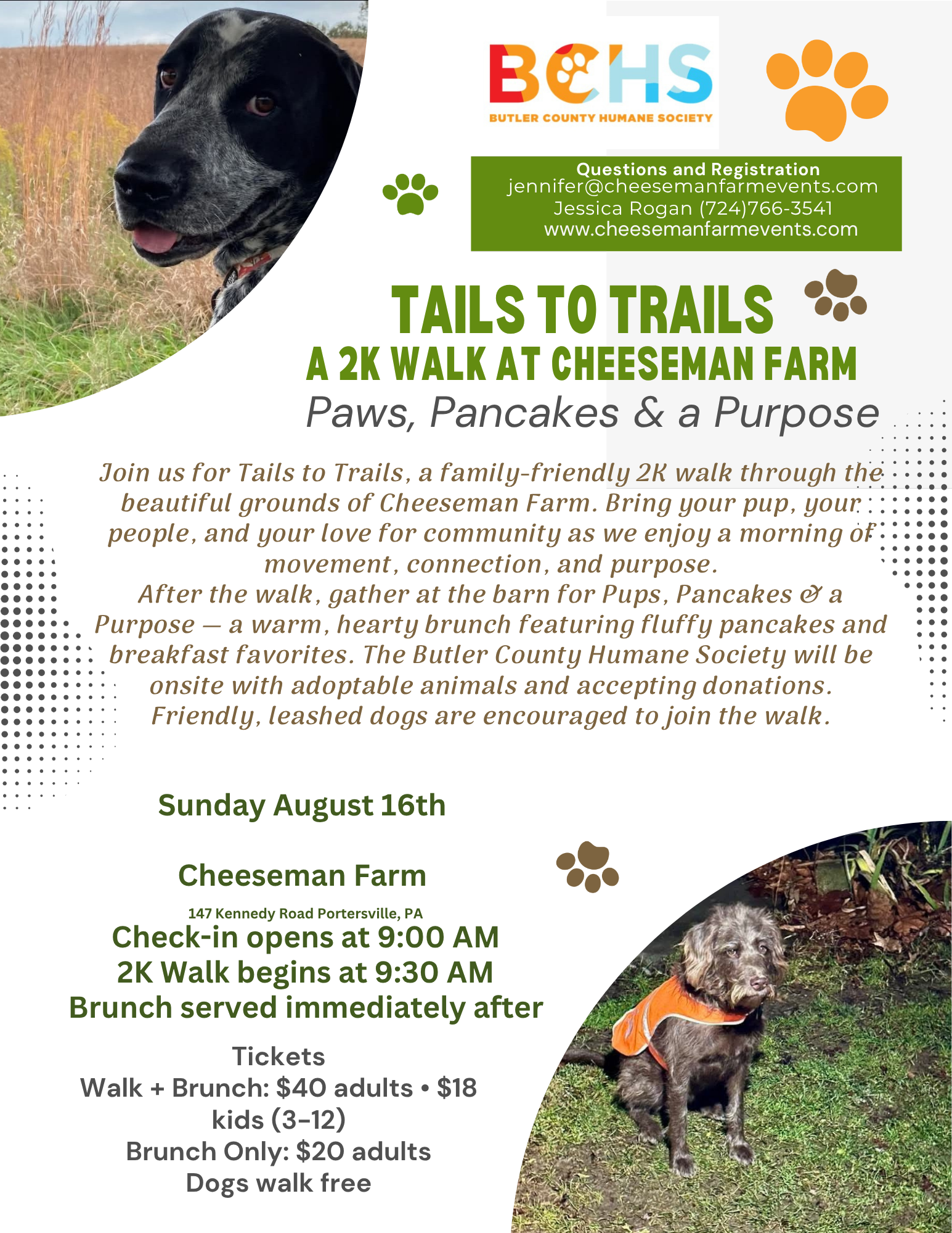 Tails to Trails: A 2k Walk at Cheeseman Farm