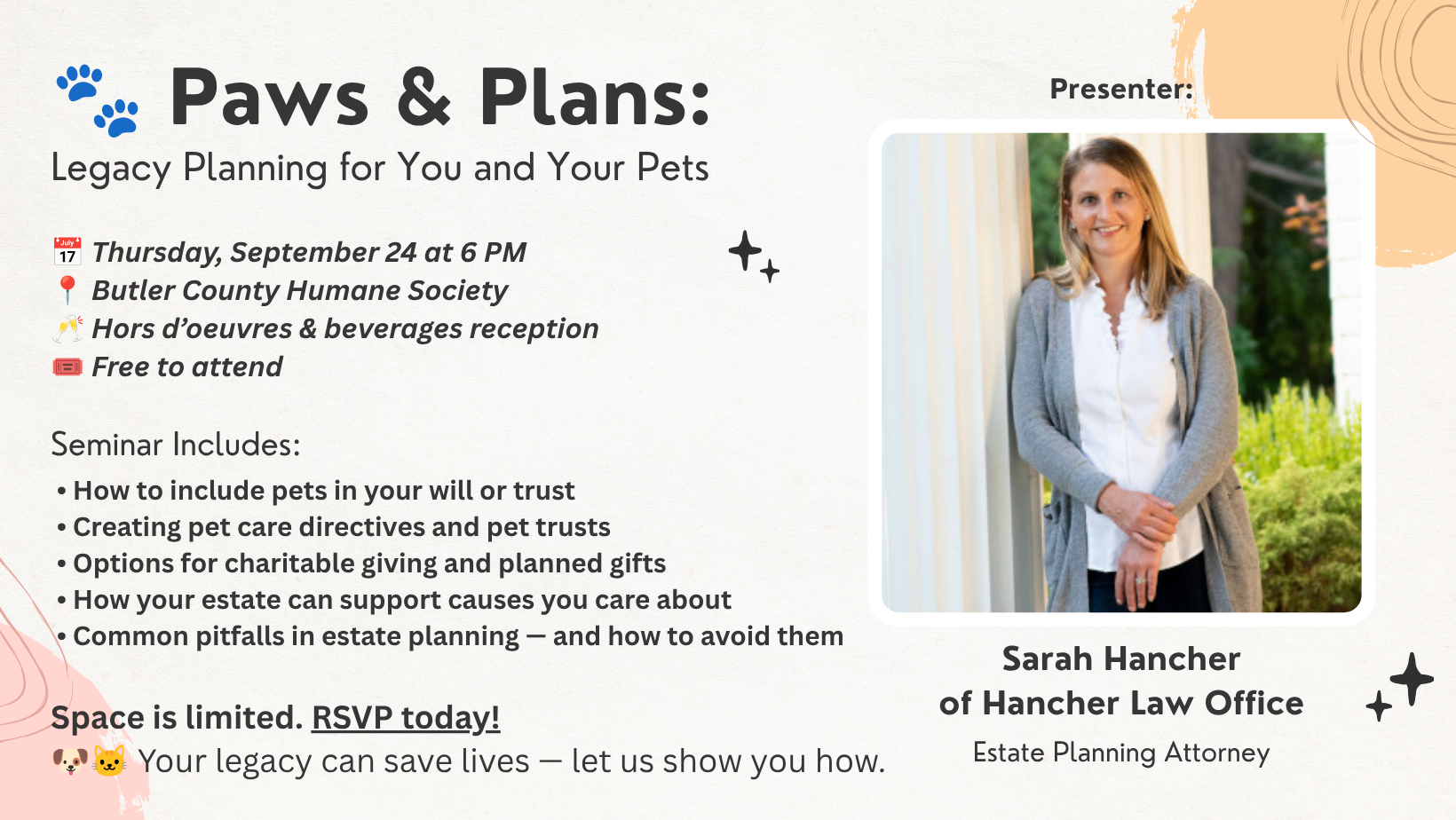 Paws &amp; Plans 2026: Legacy Planning for You &amp; Your Pets