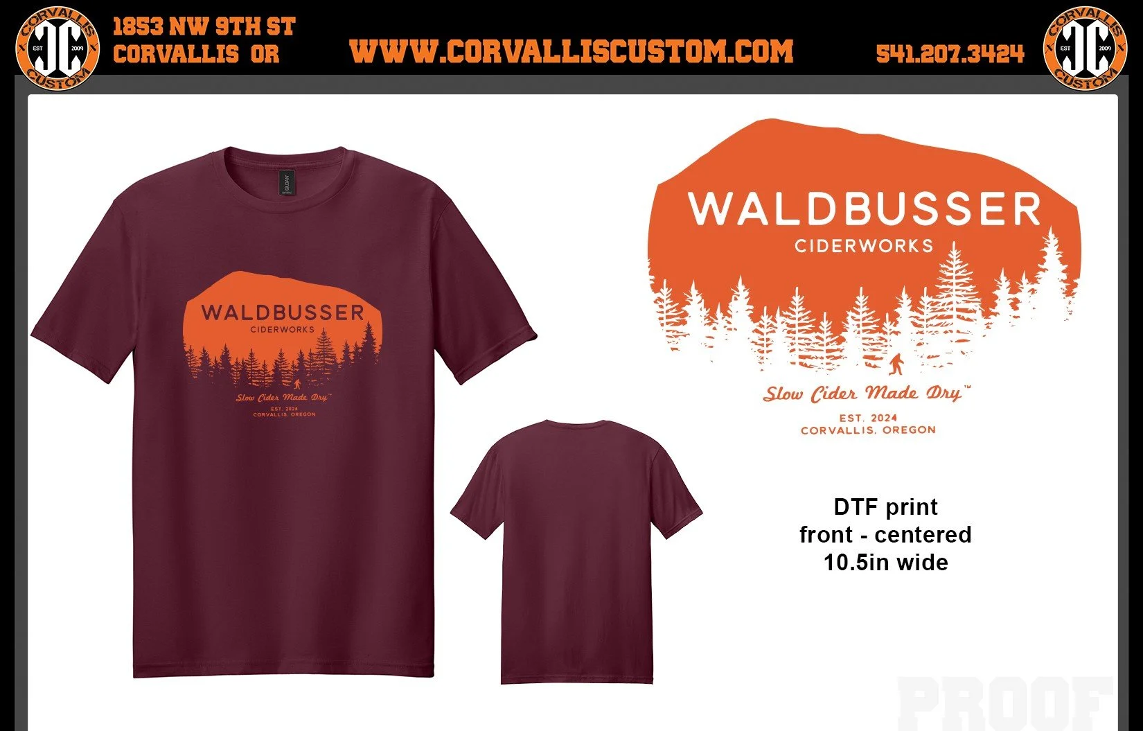 Got new Swag on our website, custom T-Shirts printed here in town by @corvalliscustom Corvallis Custom. Got another batch coming after running through the M and L sizes on Saturday. Add one to your next cider order, or pick one up on its own. Running
