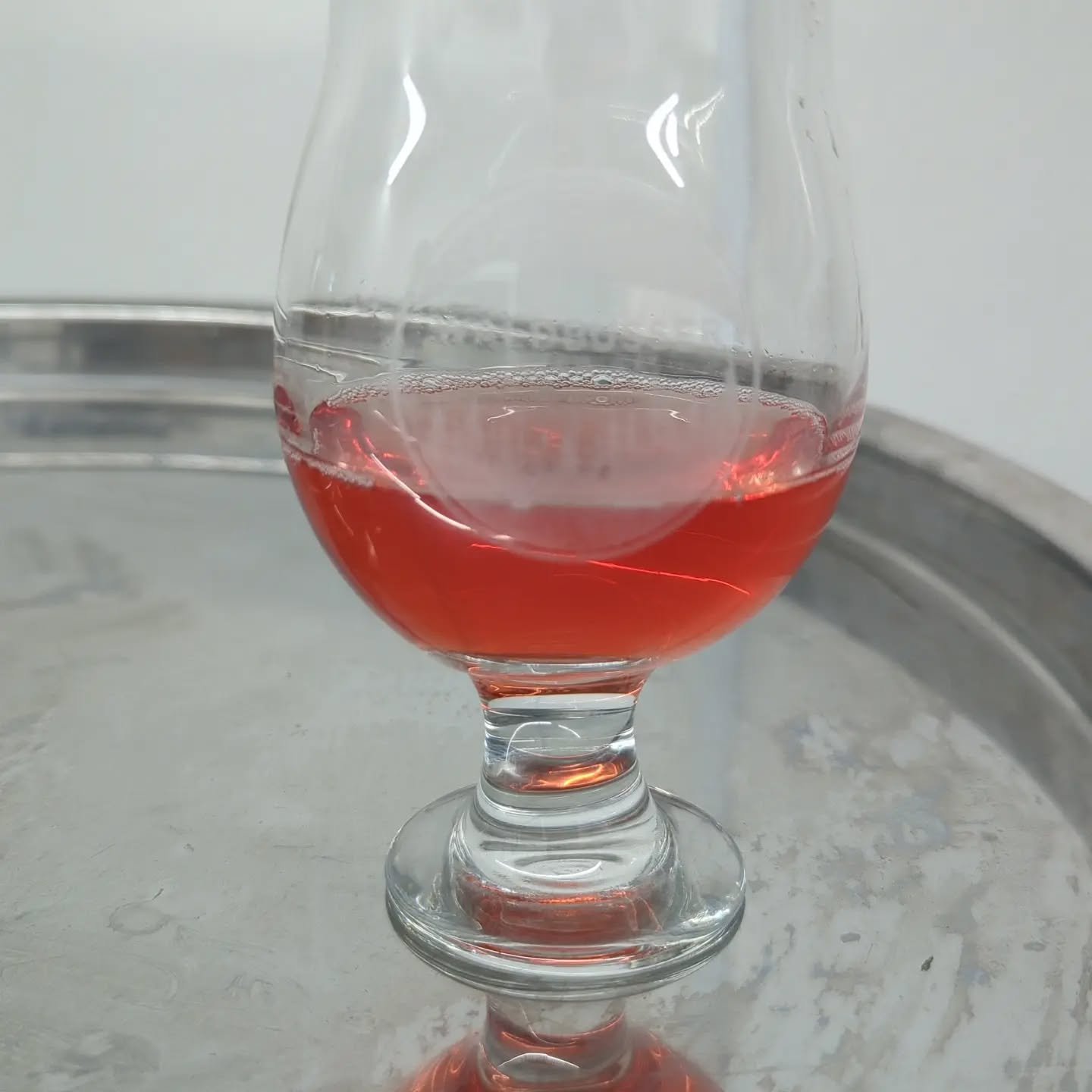 Cherry apple cider, pre-#fermentation. Still on skins, nice cherry aroma, great flavor. Juice aerated, enzymes have enzymed, nutrient tablets added (@gusmerenterprises), yeast pitched. Now the #yeasties will work their magic! Pushing 14.5 brix. 

All