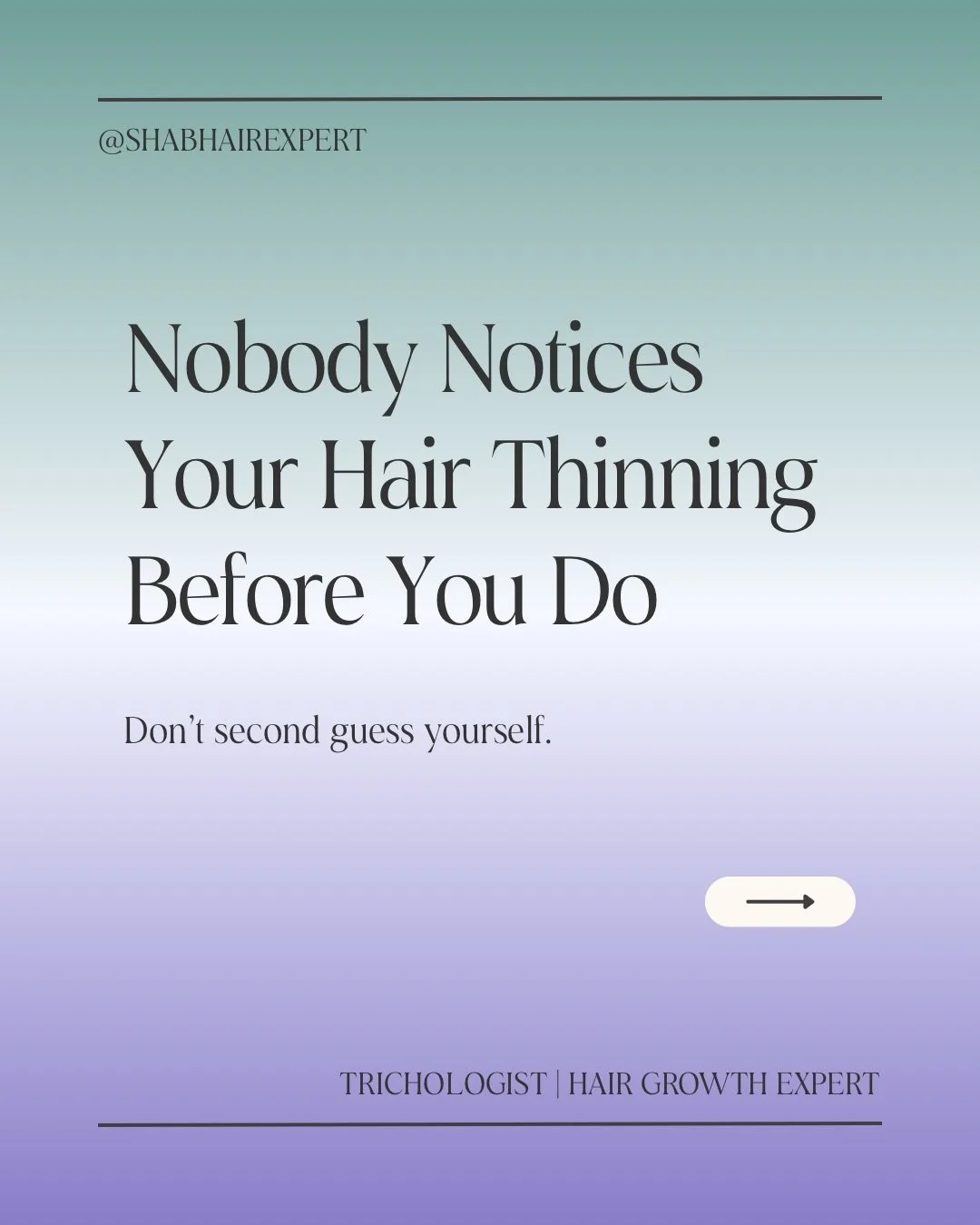 One of the most common things I hear from clients is:

&ldquo;Everyone keeps telling me my hair looks fine.&rdquo;

The reality is that early hair loss rarely starts with a bald spot. More often, it starts with a feeling that something isn&rsquo;t ri