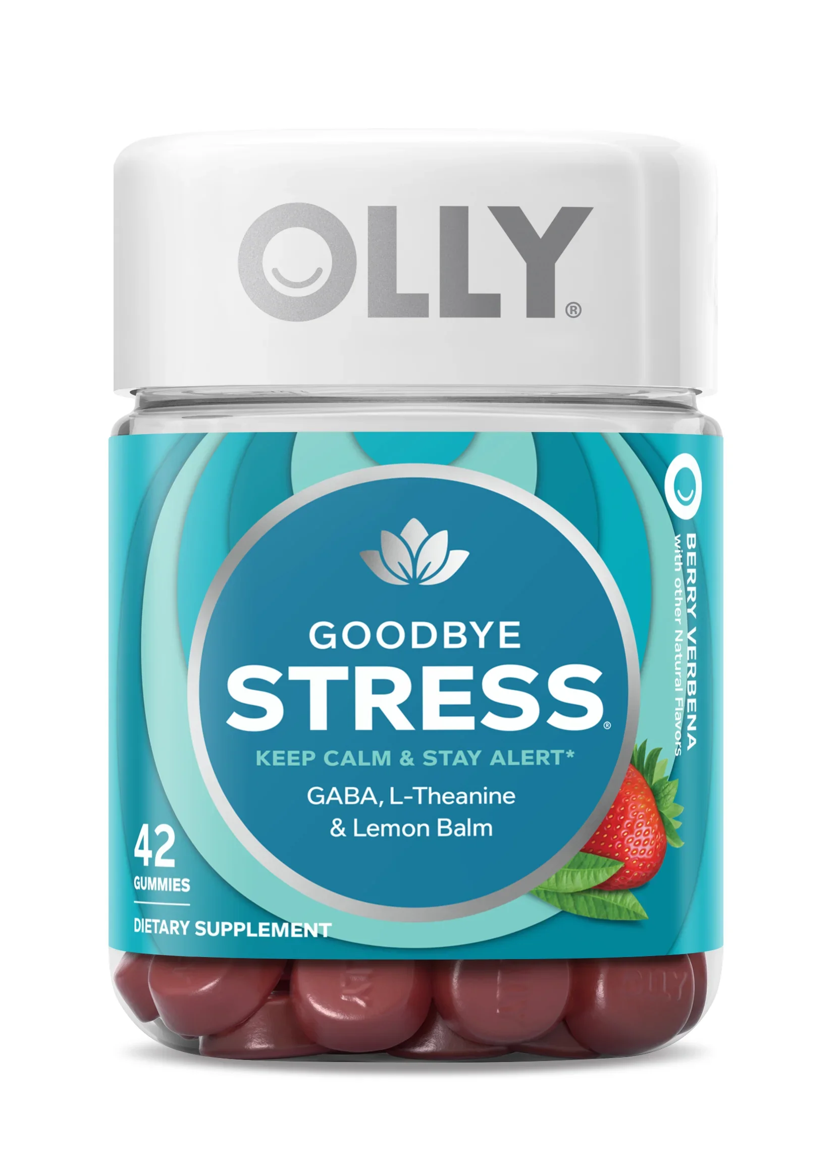 
OLLY GOODBYE STRESS GUMMIES - Delicious and super calming gummies with GABA, L- Theanine and Lemon Balm. 2x/day.