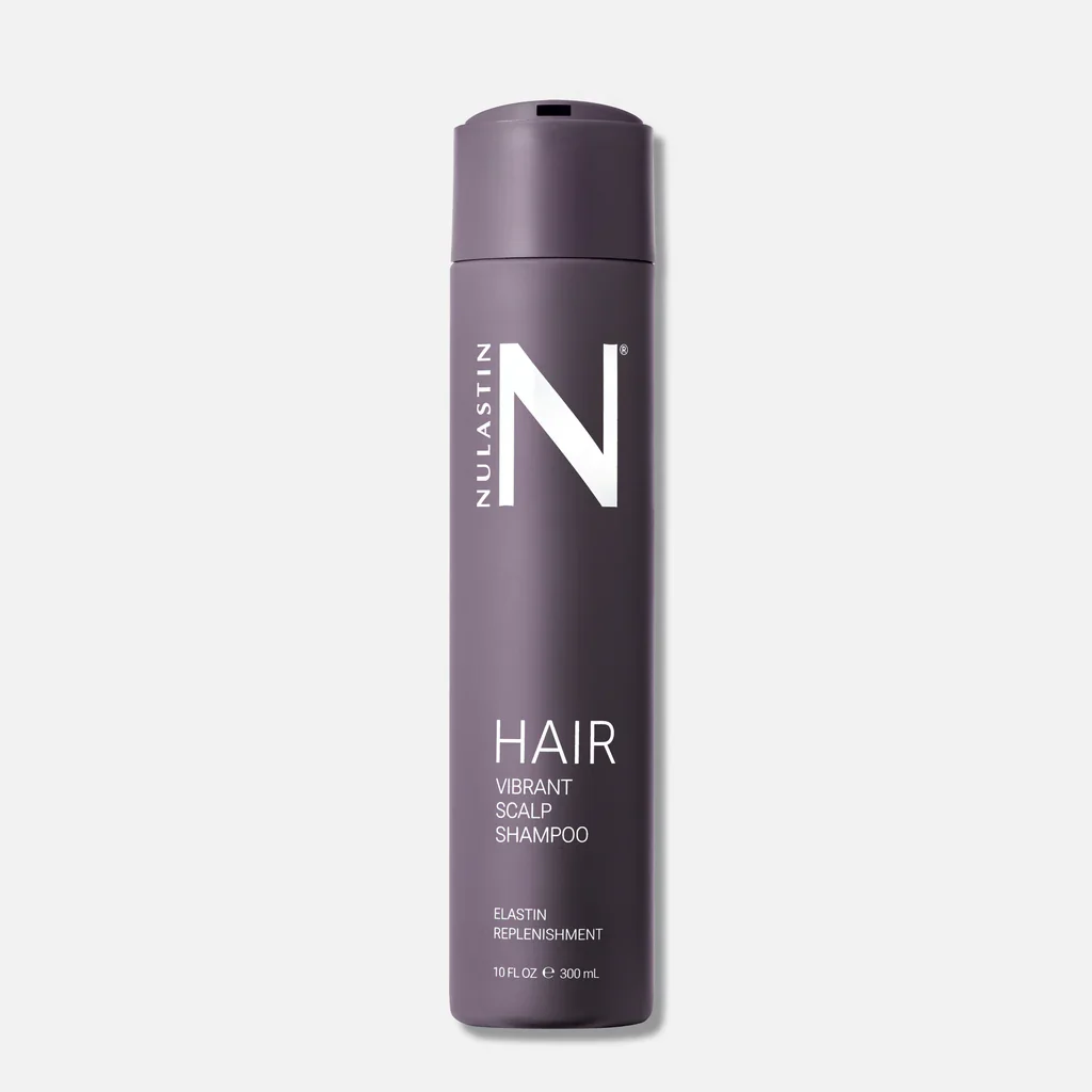 NULASTIN SHAMPOO -
Volume, strength and shine. Scalp stimulating, clinically tested and powered by Elastaplex® Technology. Fortifies follicles at the root to reduce visible shedding. Smooths frizz and minimizes breakage.