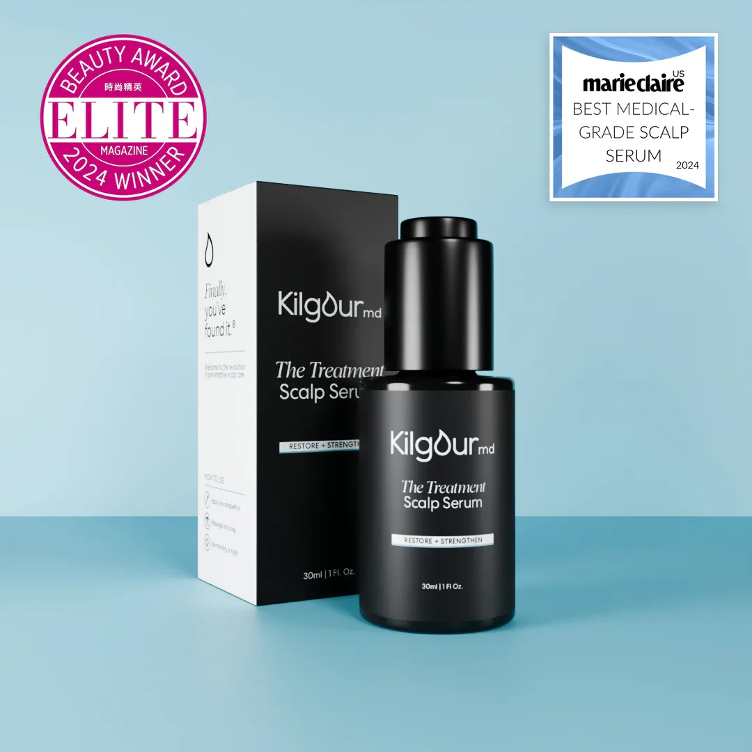 KILGOUR MD SCALP SERUM - Combat hair thinning and replenish sparse areas. Replace Minoxidil and Finasteride. Clinically studied actives support 200%+ hair follicle growth, with no side effects reported in a peer-reviewed trial. 