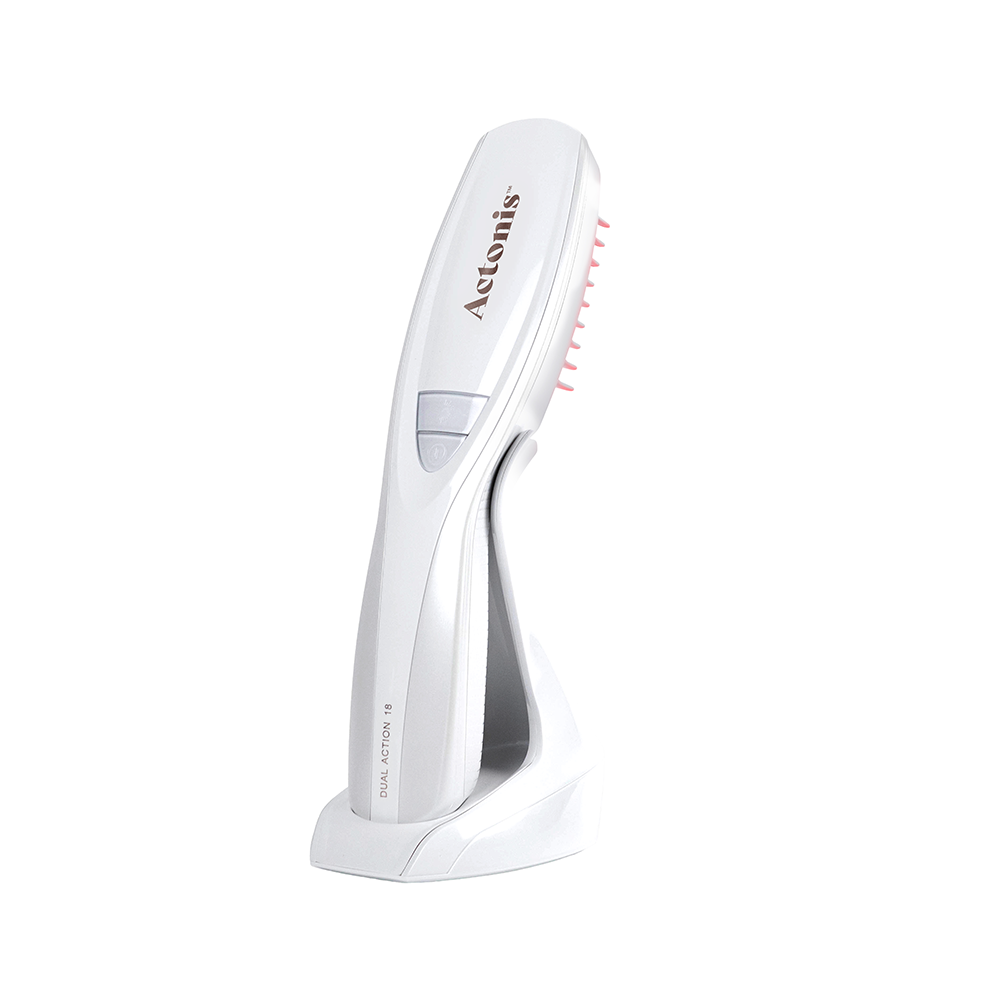 ACTONIS LASERCOMB - Target areas of concern with 18 medical grade lasers (No LEDs). Reverse thinning hair, stimulates hair growth and restores your natural hair growth cycle. Use 3x/week for fuller, thicker, stronger hair. 
