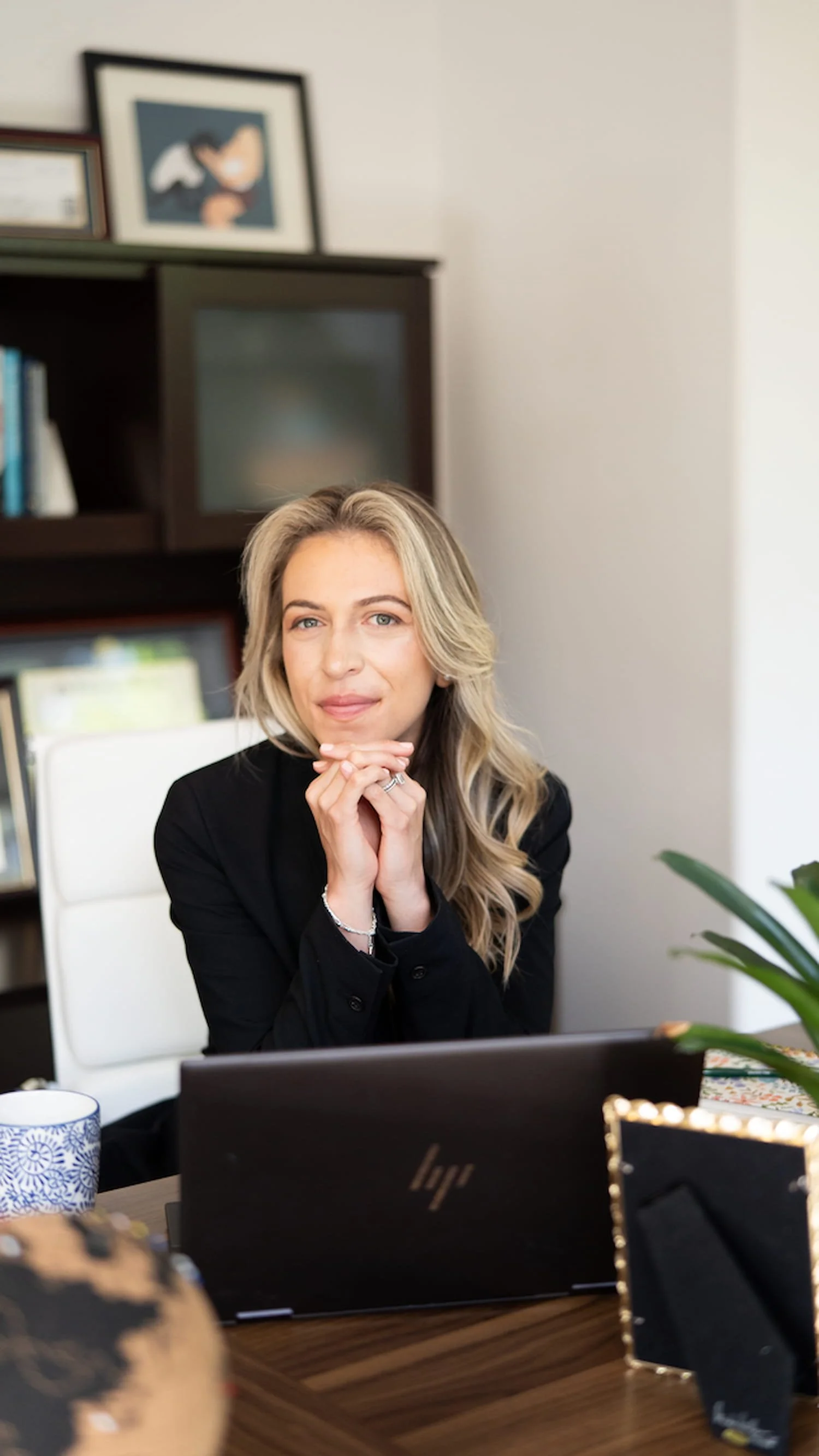 Denver grief therapist, Laura Vargas in her office
