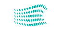 Pattern of small, evenly spaced turquoise dots arranged in a wavy horizontal line.