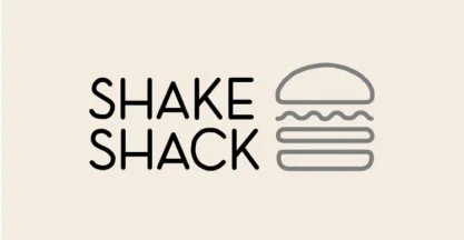 Logo for Shake Shack with text and a simple burger icon