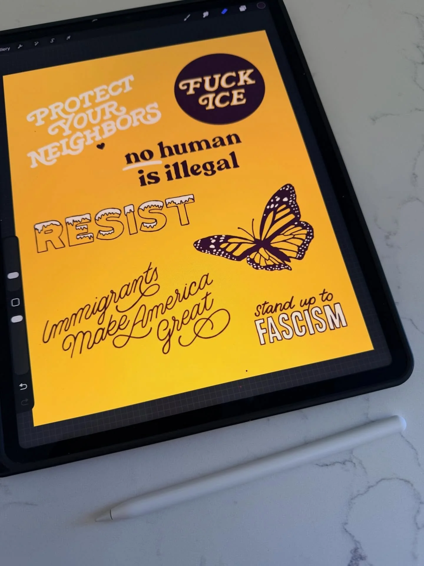 A quick drawing inspired by the constant knot in my stomach lately. What&rsquo;s happening in the United States is terrifying. Community, solidarity, and protecting each other matters more than ever.