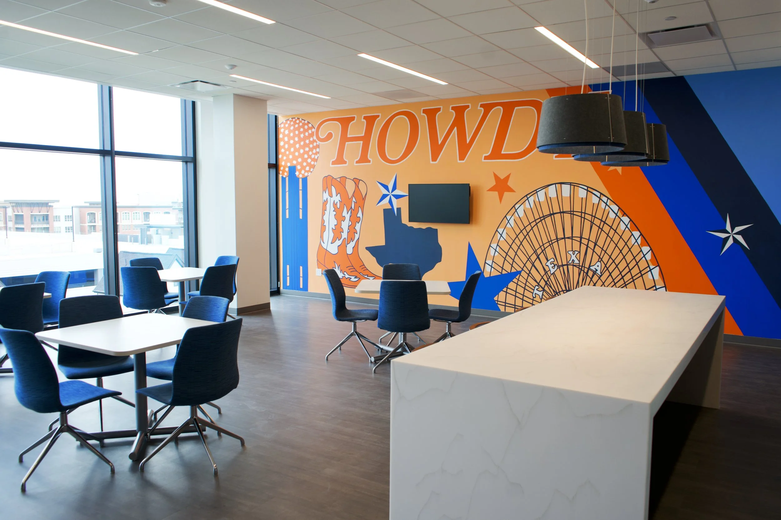 Interior mural for break room in Texas for Navy Federal Credit Union