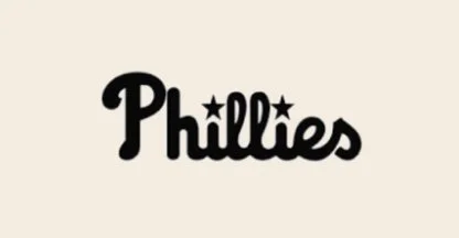 The word 'Phillies' written in black, stylized font with a star in place of the 'i' and two stars as the dots on the 'i's, on a light background.