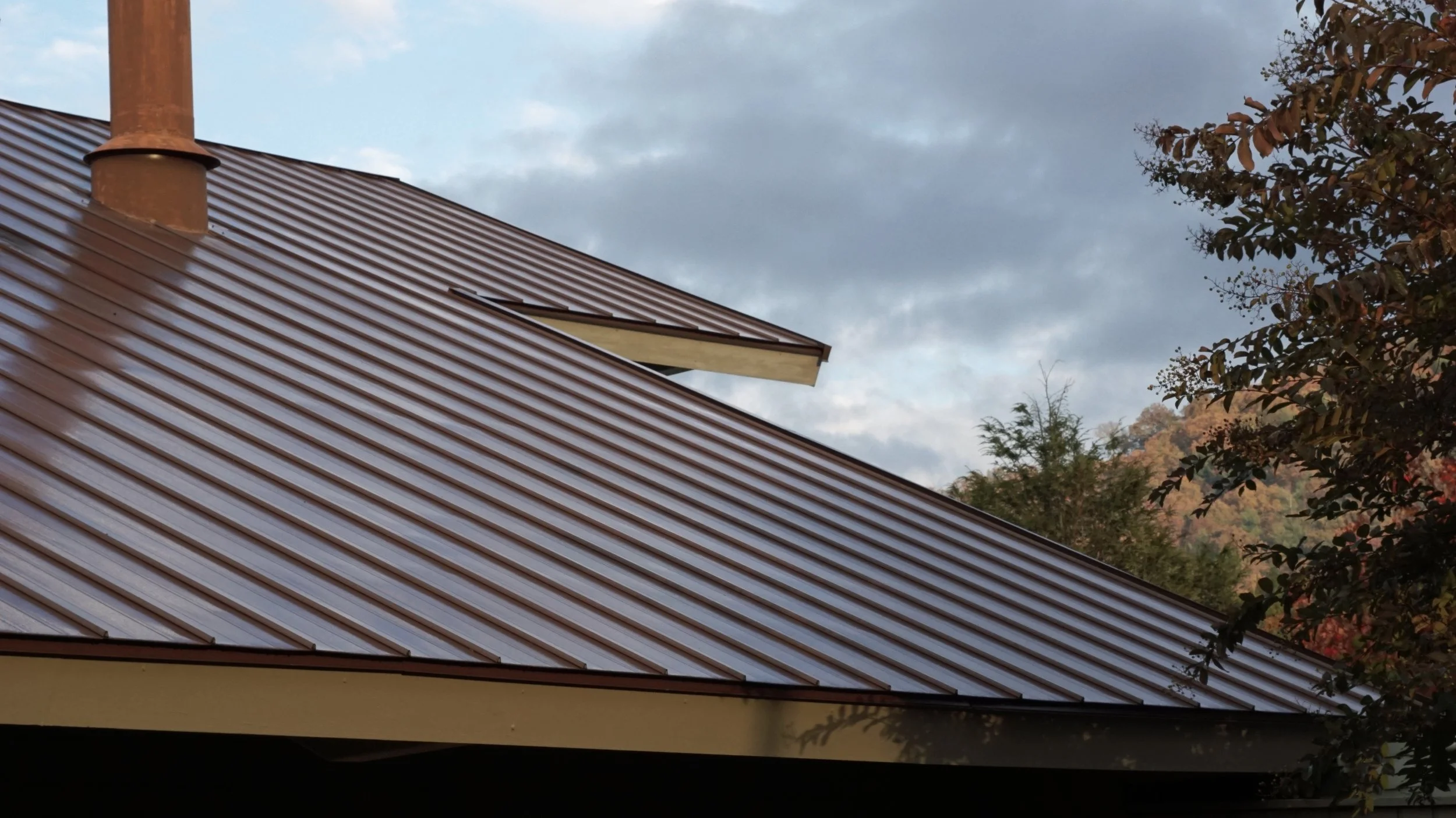 Beautiful brown standing seam metal roof