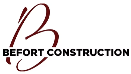 Logo for Befort Construction featuring a stylized letter 'B' and the company name in bold black text.