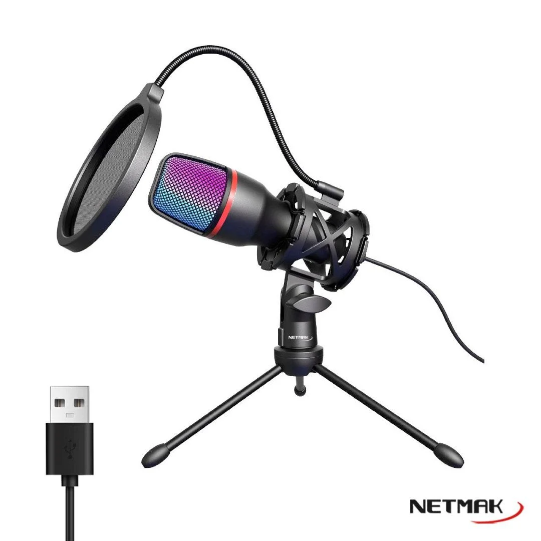 Microfono Rgb Streaming Usb NM-MS786