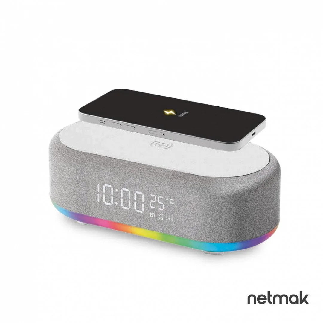 Reloj Despertador Con Parlante + Carga NM-RD12