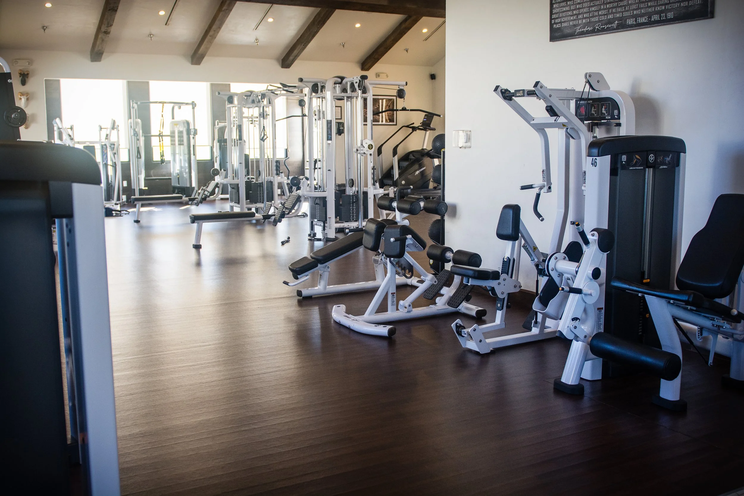 Lake Las Vegas Sport Club gym with various exercise equipment and machines, treadmills.