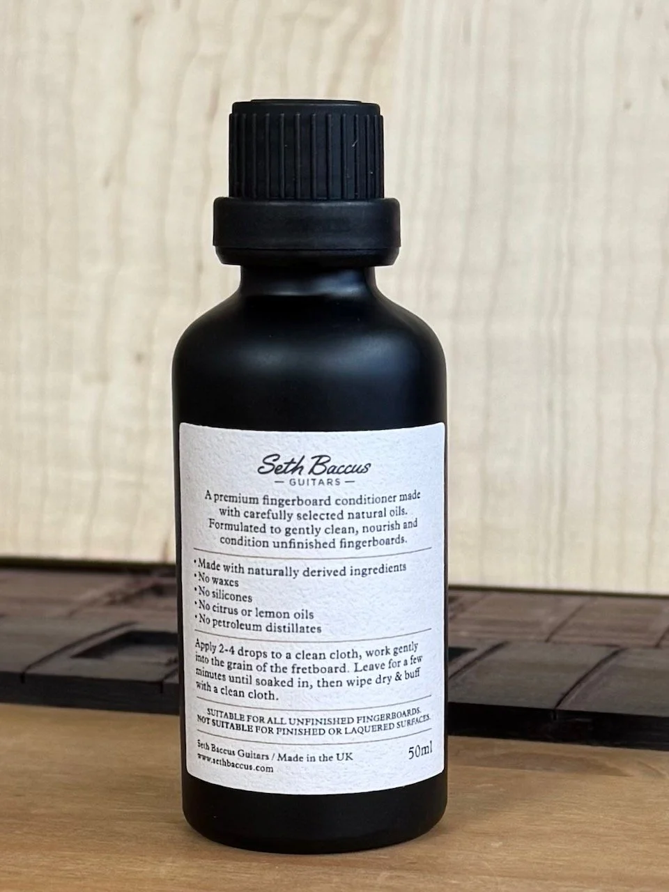 Seth Baccus guitars Fingerboard Conditioner back.jpeg