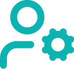 Person with a gear icon