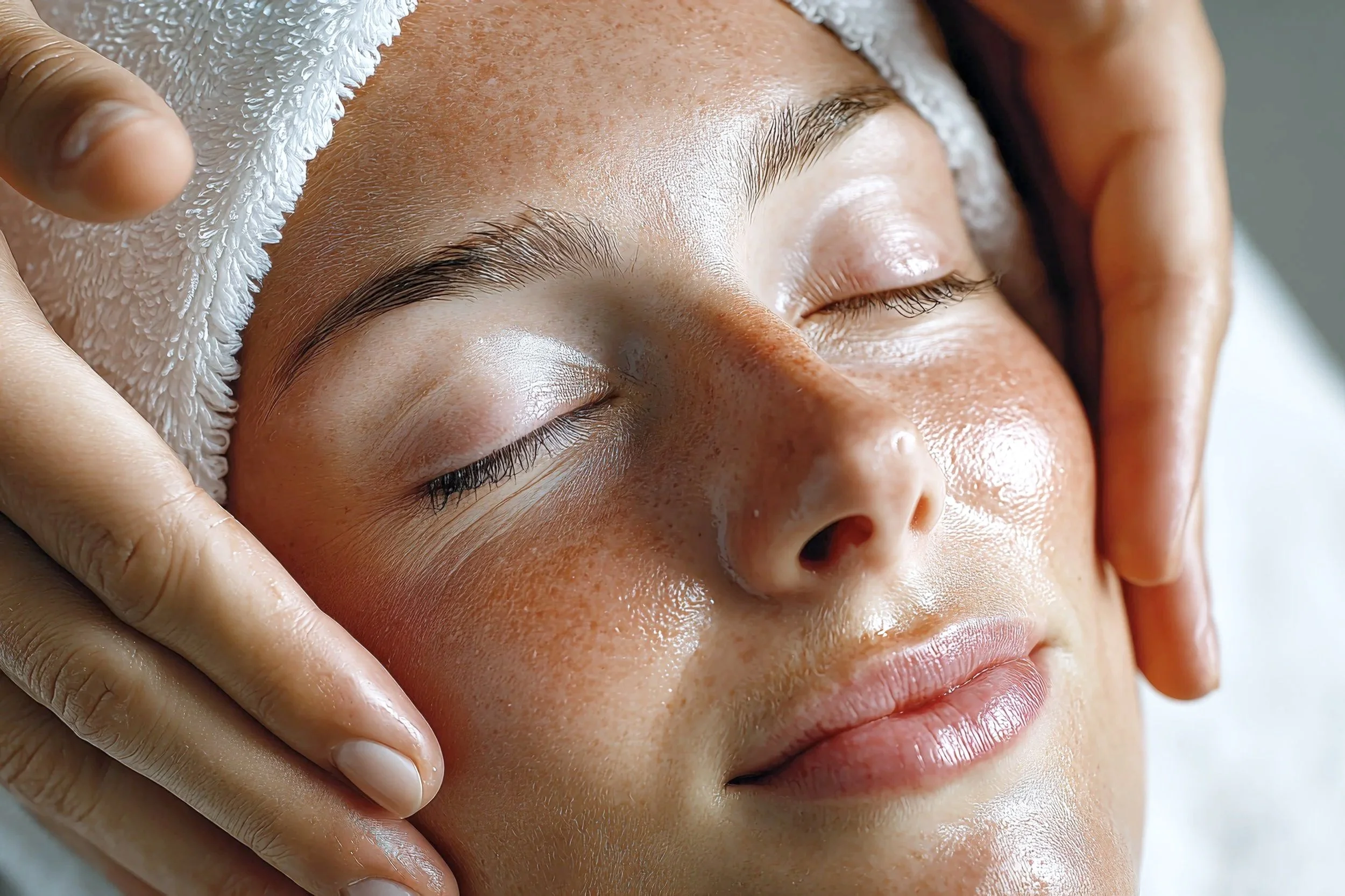 Facial treatment and flowing skin
