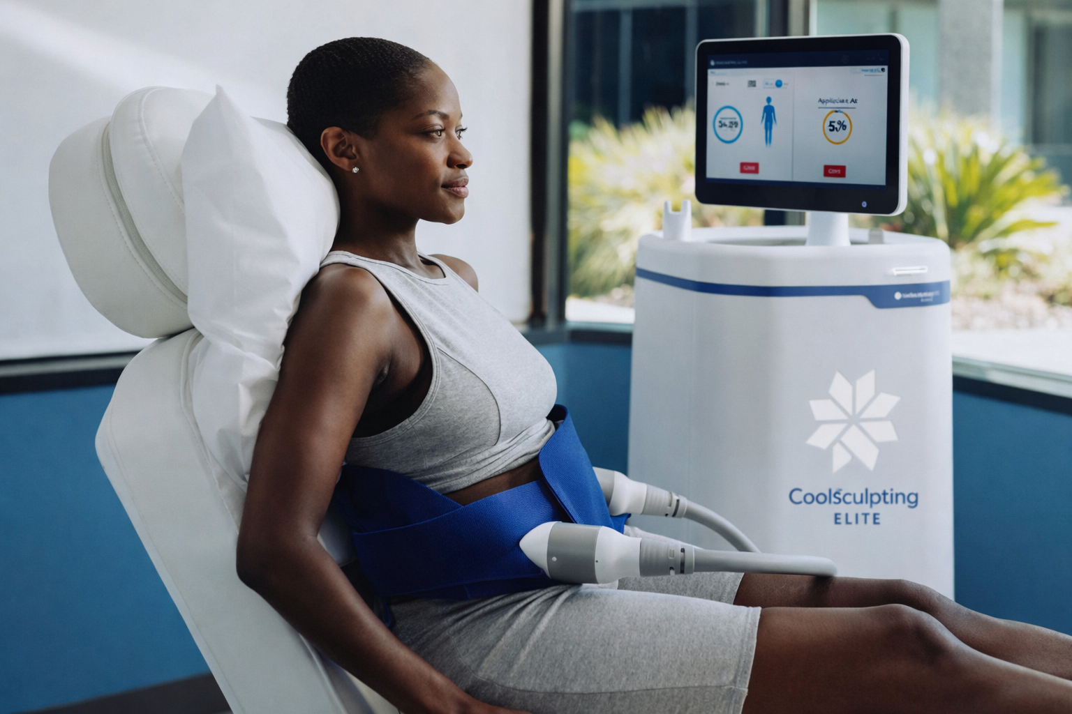 Woman getting Coolsculpting Elite