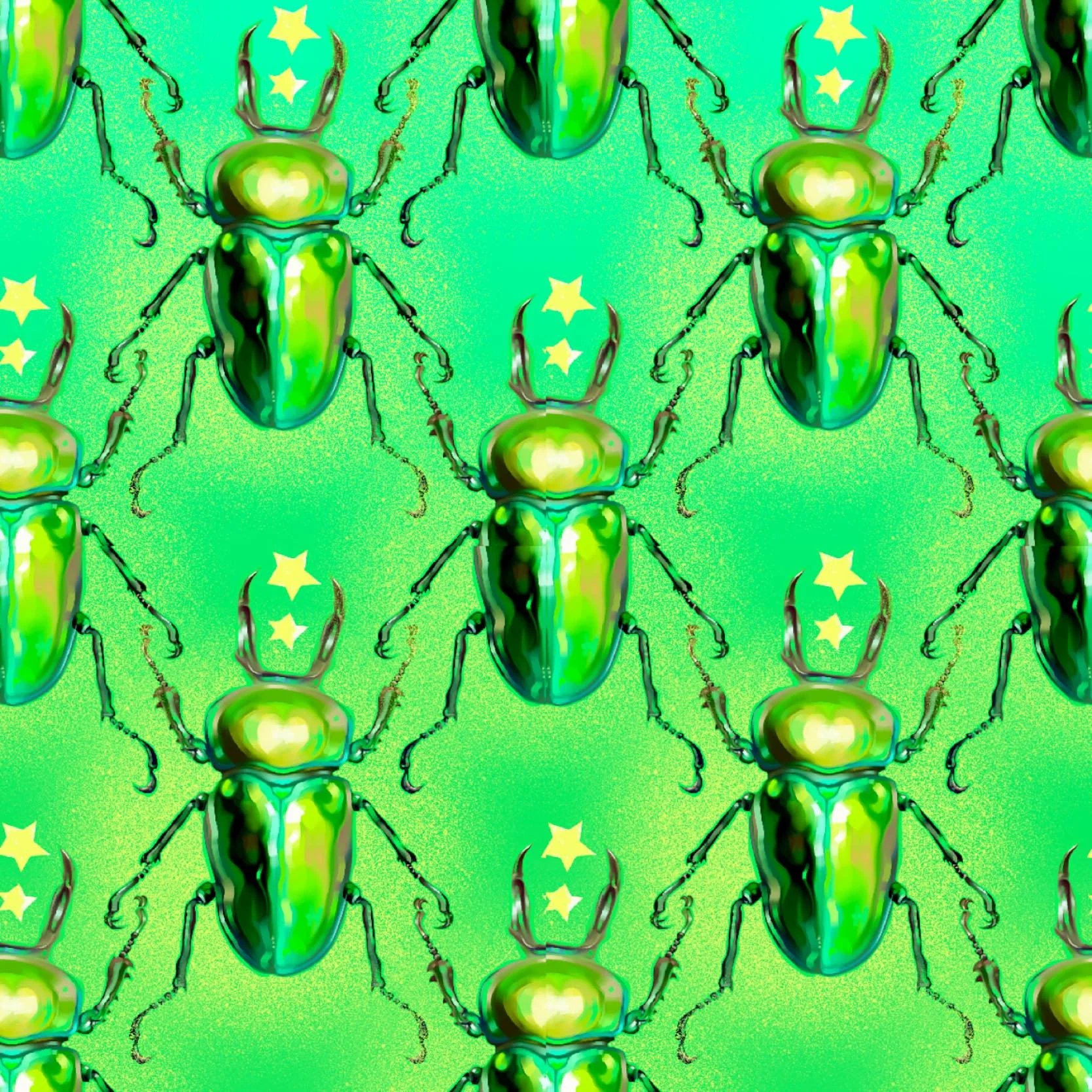 Rainbow Stag Beetle (Phalacrognathus muelleri) pattern done with some collaged in elements 🪲🪲🪲

Hoping to maybe translate this into a silk bandana or notebook? We&rsquo;ll see ..

#Art #Artist #Artwork #Artistic #ArtLovers #InstaArt #Creative #Pai