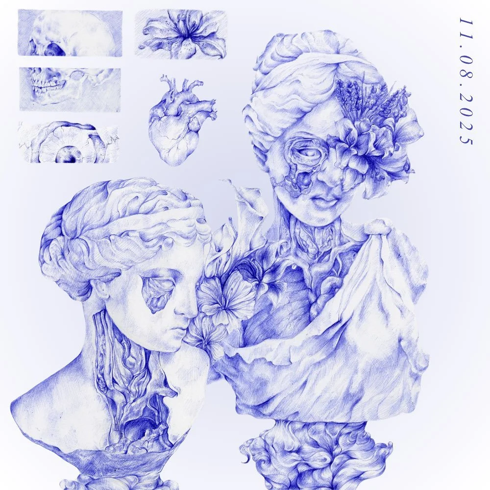 SAN DIEGO!! My two pieces, Greek Dissection 01/02 will both be at the Art For Good event at Heart Space (3619 El Cajon Blvd) 4-9pm on Sat Nov 8 🫀 

Thank you so much to @figure8market for hosting this wonderful event, excited to meet some new people