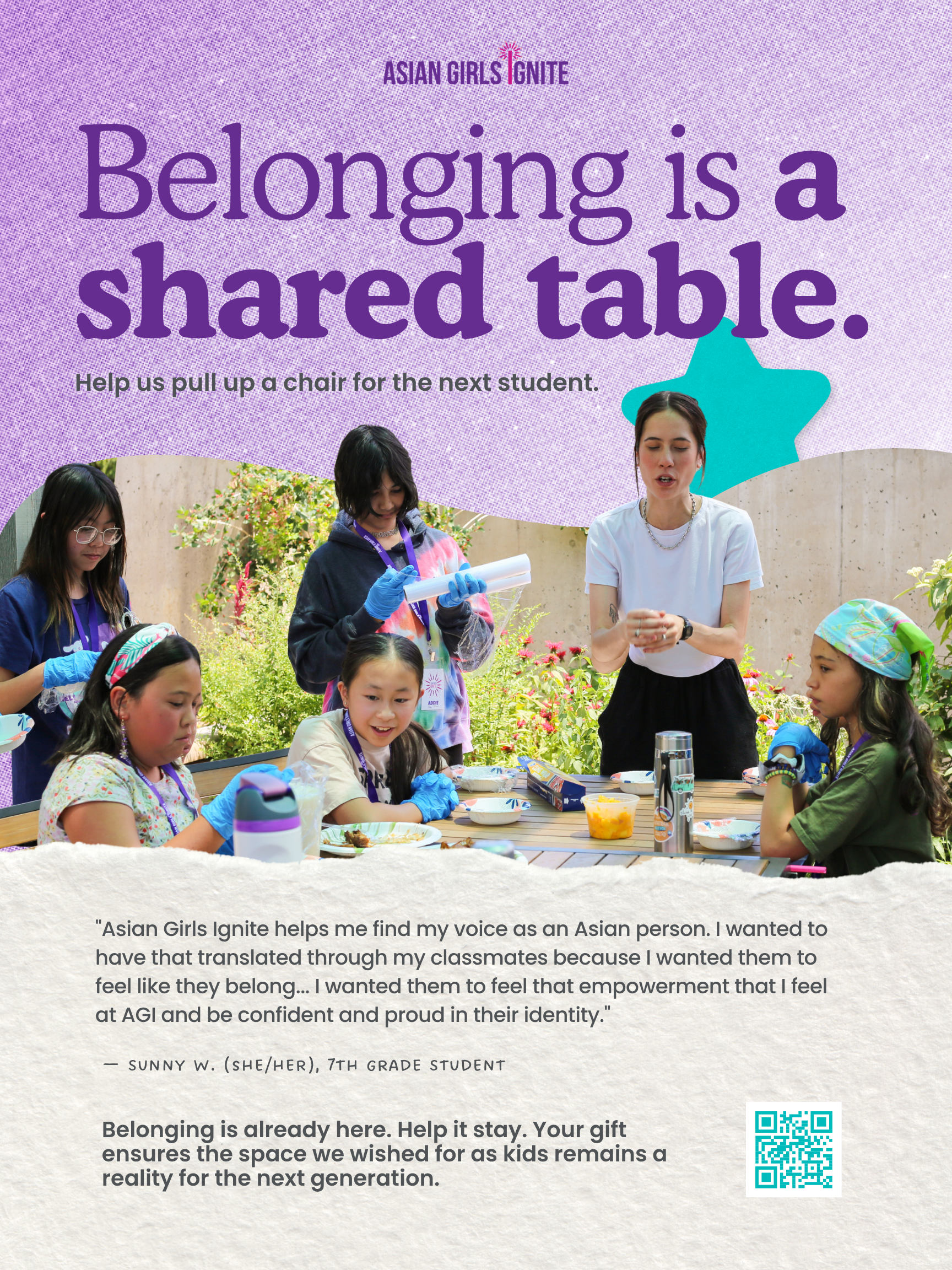 AGI AANHPI Heritage Month fundraiser "This is Belonging" mission boards