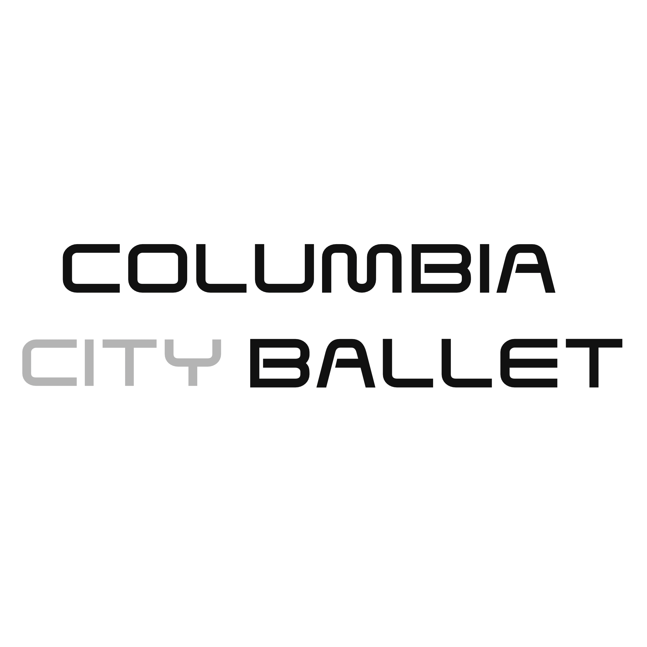 Columbia City Ballet logo with stylized black and gray text.