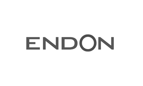 The word "ENDON" in gray letters on a black background.