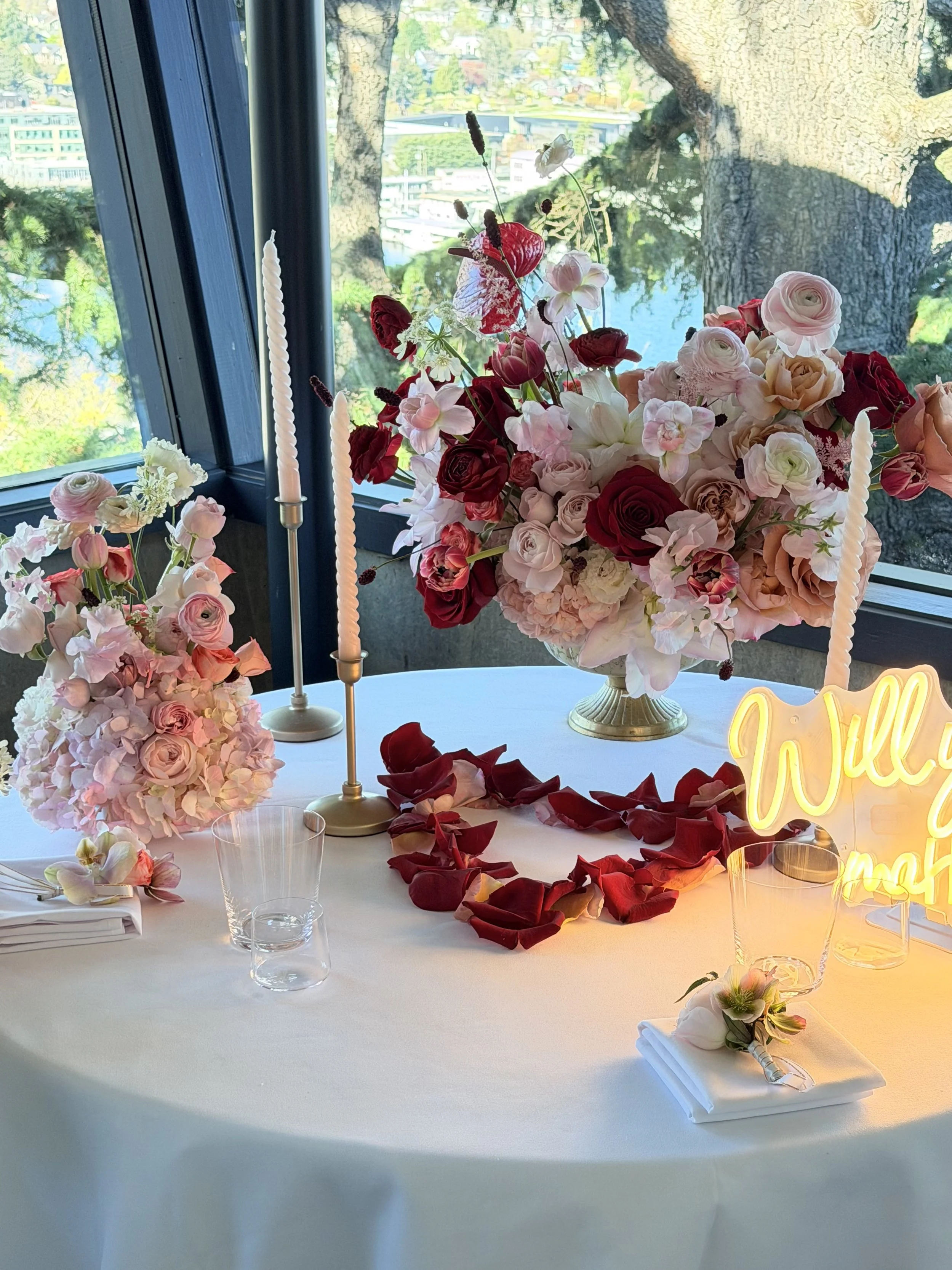 Red & Blush Proposal at Canlis