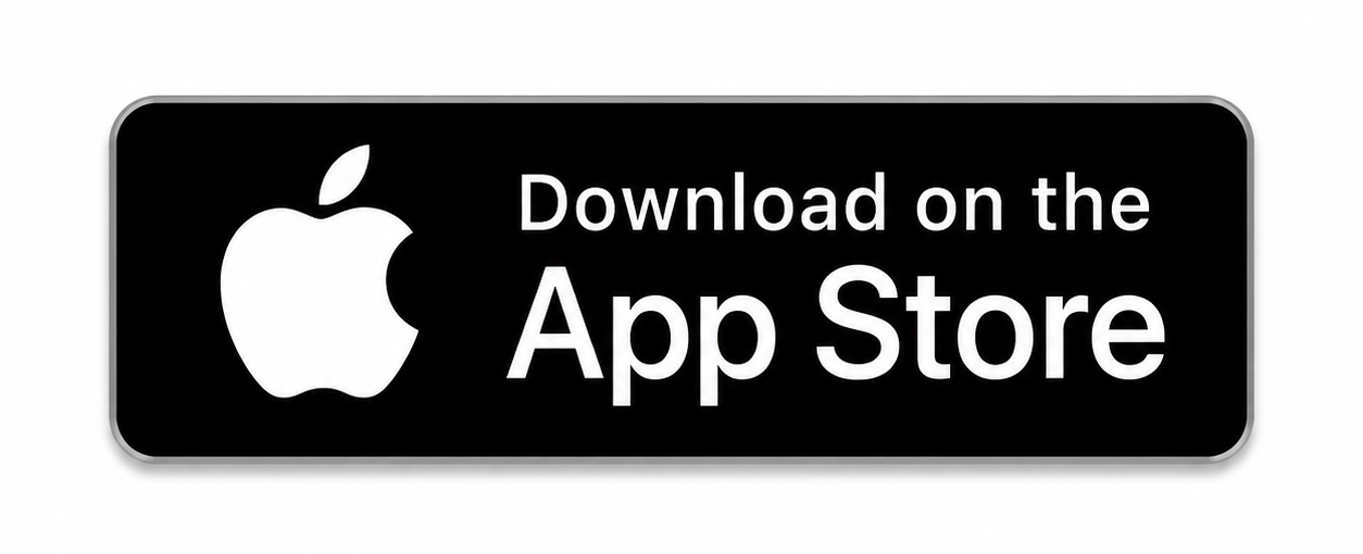 Black rectangular button with the Apple logo and white text saying 'Download on the App Store'.