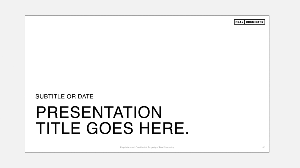 Real Chemistry Brand Guide templates for typography and color guides by Shawheen Khorshidian Graphic Designer and Brand Systems creator