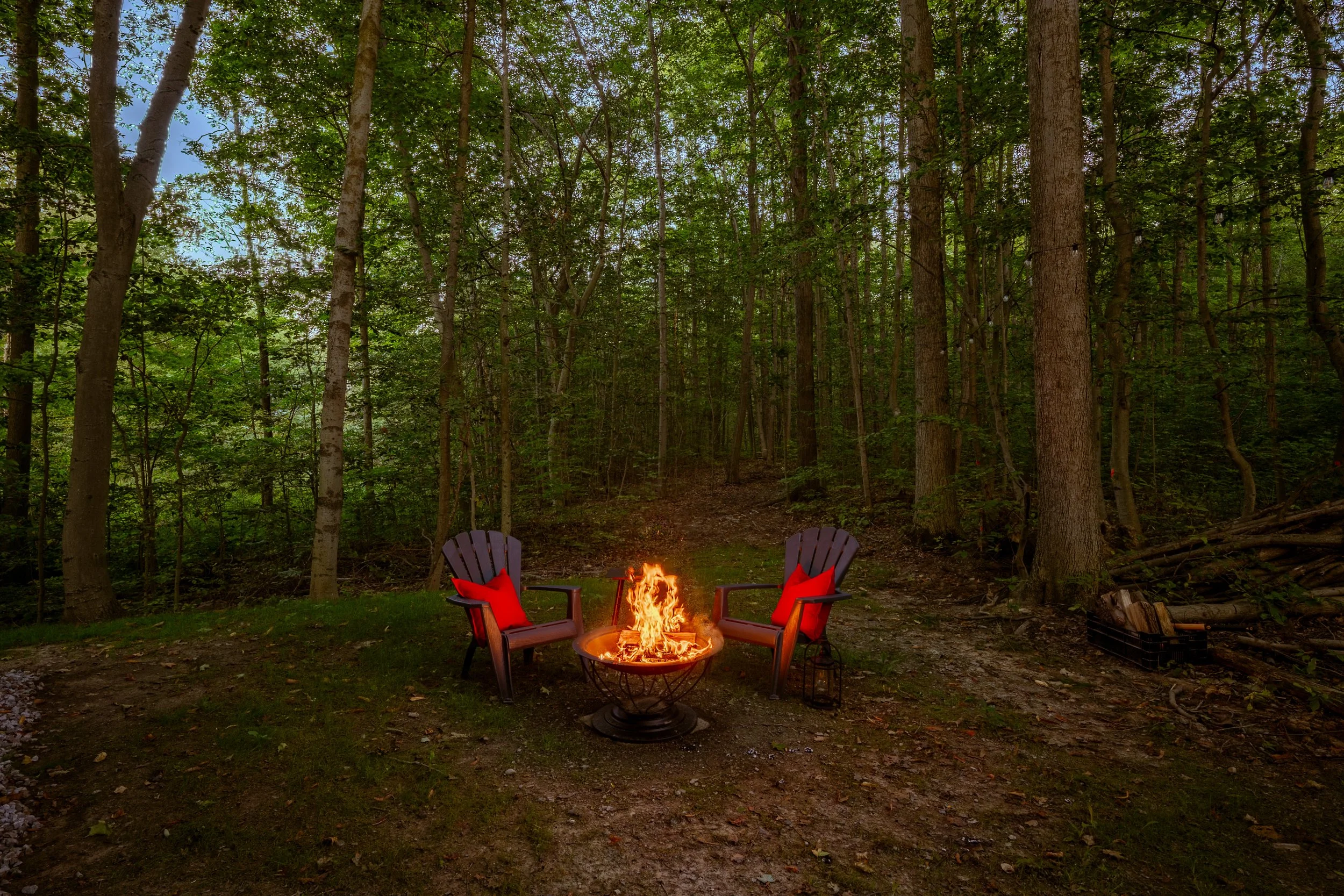 Enjoy a cozy campfire under the stars