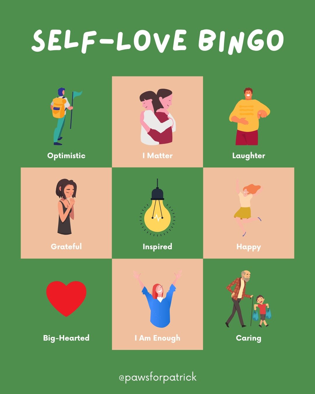 It&rsquo;s Wellness Wednesday 💚 Take a moment to celebrate YOU! Which square are you checking off today on our Self-Love Bingo? 💫