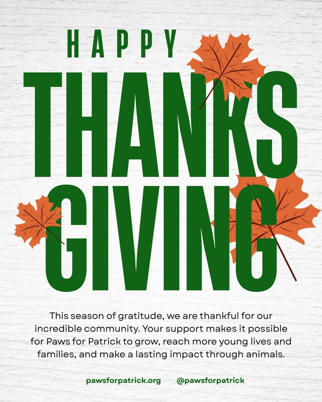 This Thanksgiving, we&rsquo;re feeling especially grateful for our supporters, therapy dog volunteers, and the amazing communities we serve. 

Because of you, we&rsquo;re able to bring comfort, connection, and hope to those who need it most through t