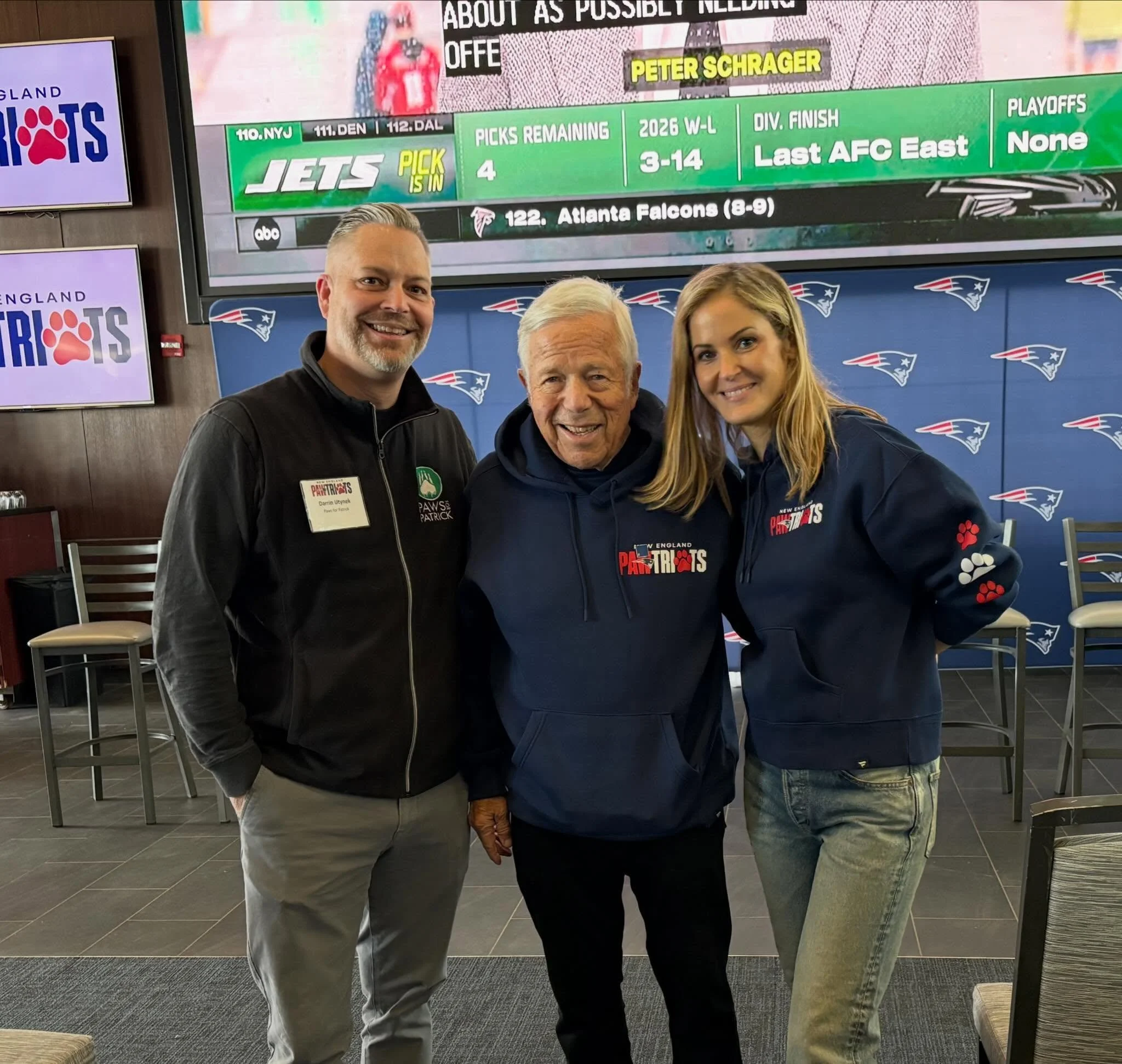 Thank you to the Kraft Family and the @patriotsfoundation for having us at the first-ever Pawtriots Dog Adoption &amp; Draft Watch Party on Saturday at @gillettestadium @patriotplace! 🐾🏈

We&rsquo;re grateful to have been part of such a special day